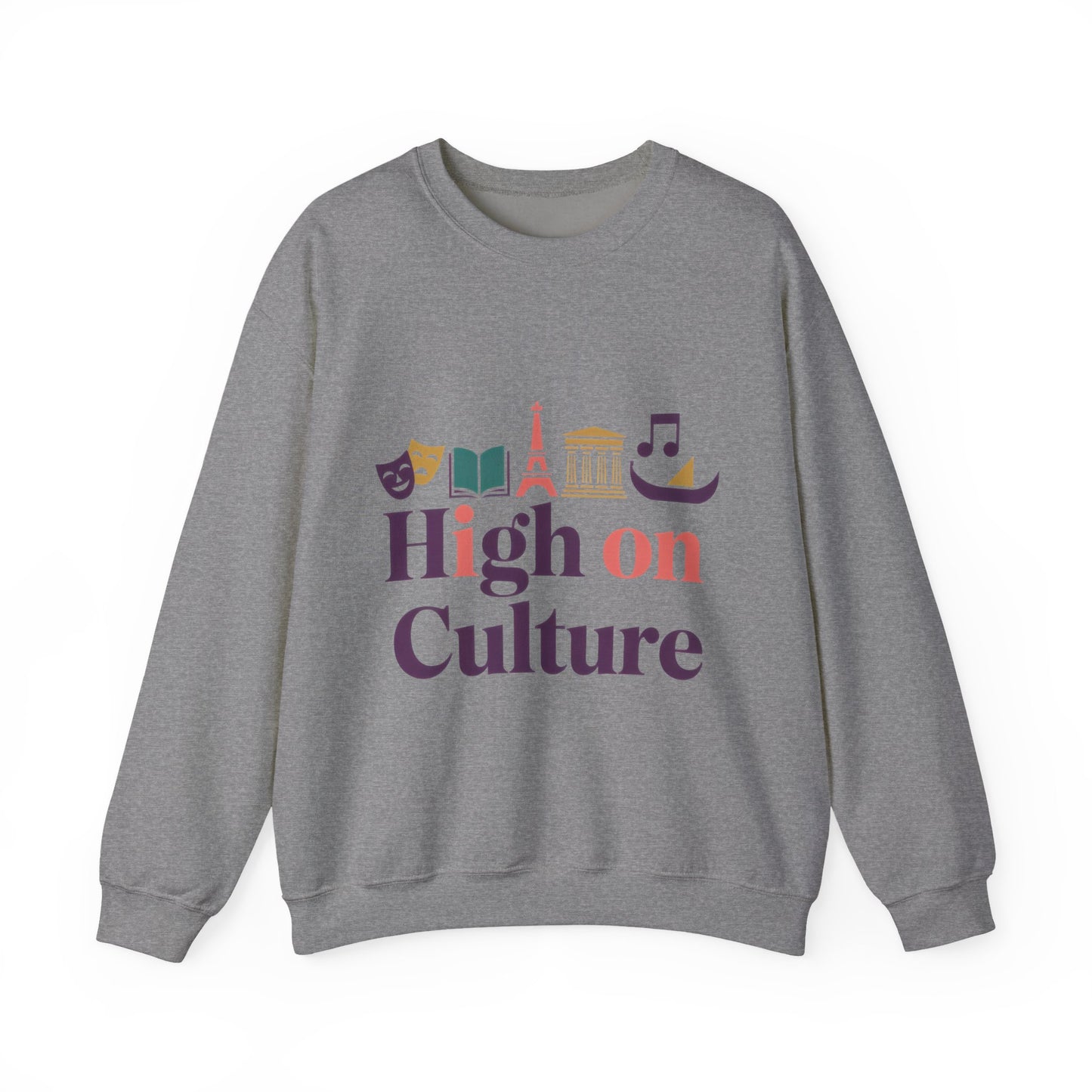 Womens Heavy Blend™ Crewneck Sweatshirt, High on Culture Womens Sweatshirt, Stylish Cultural Graphic Top