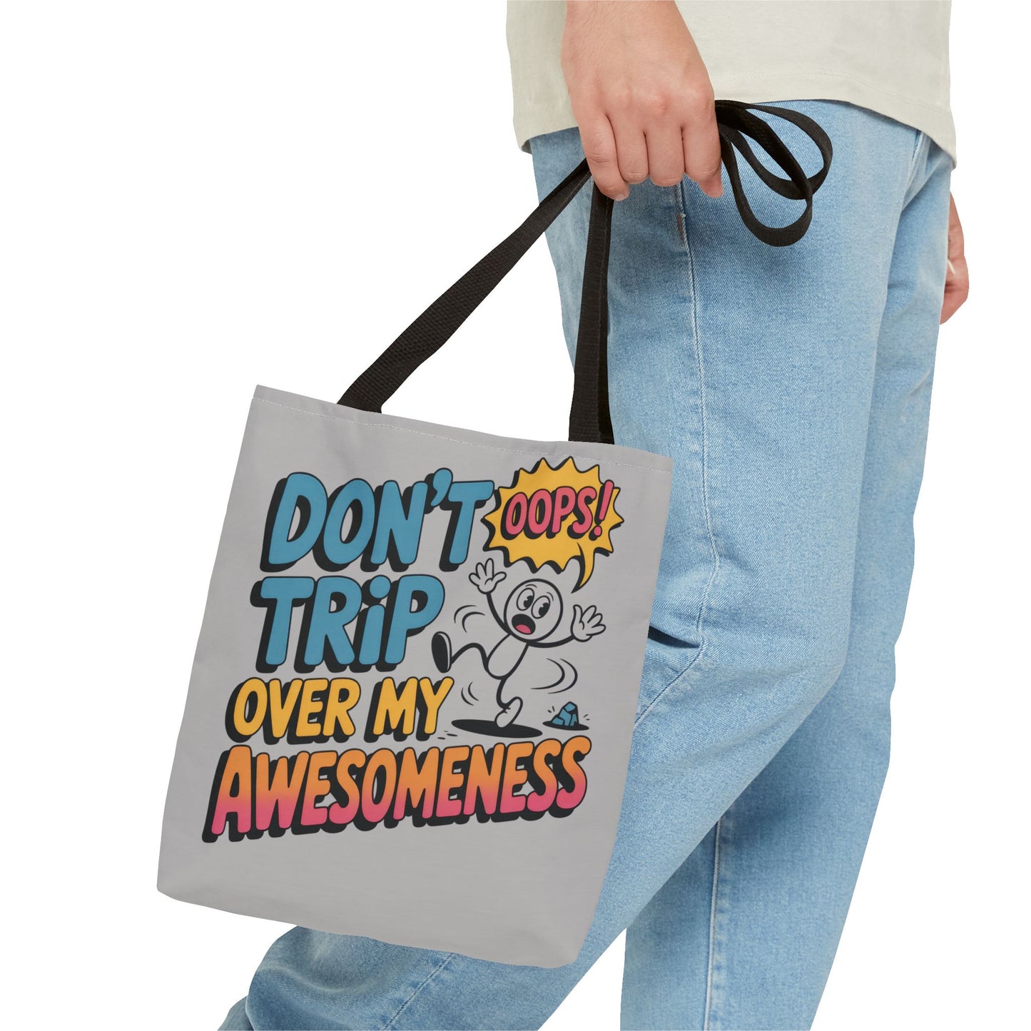 Funny Tote Bag - "Don't Trip Over My Awesomeness" - Perfect for Gifts, Beach Days, Shopping, & More!, , Large Tote Bag, beach weekender bag