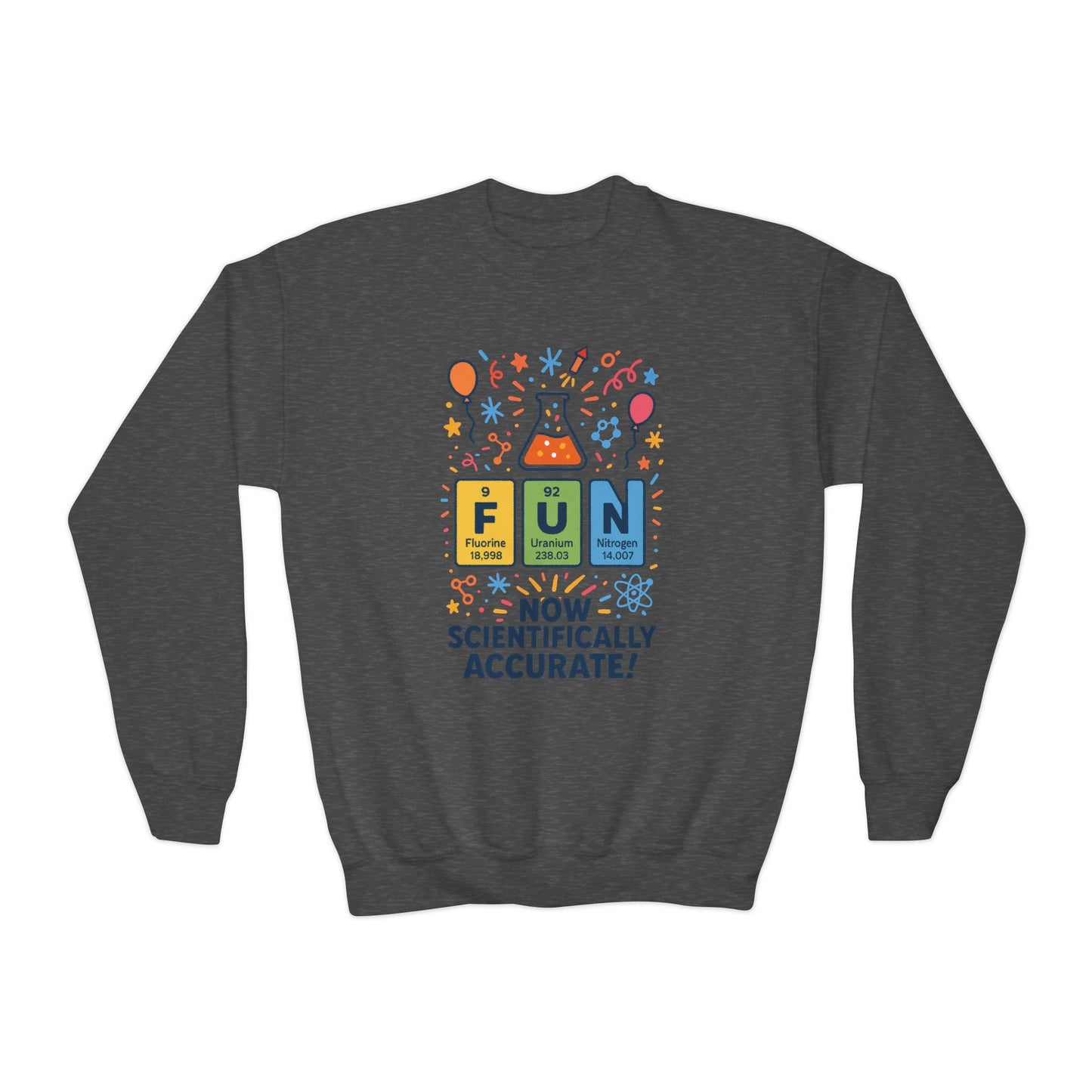 Youth Science Fun Sweatshirt, Perfect for STEM Lovers, Birthday Gift, Cozy Classroom Wear, Youth Crewneck