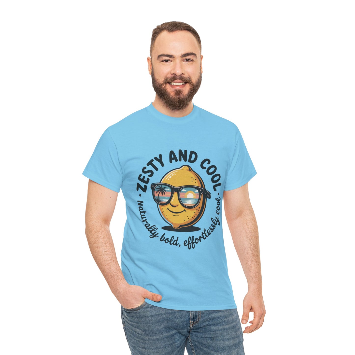Zesty and Cool Mens Tee, Stylish Casual Shirt, Summer Outing Apparel, Fun Gift for Friends, Lemon Graphic T-Shirt, Birthday Present Idea