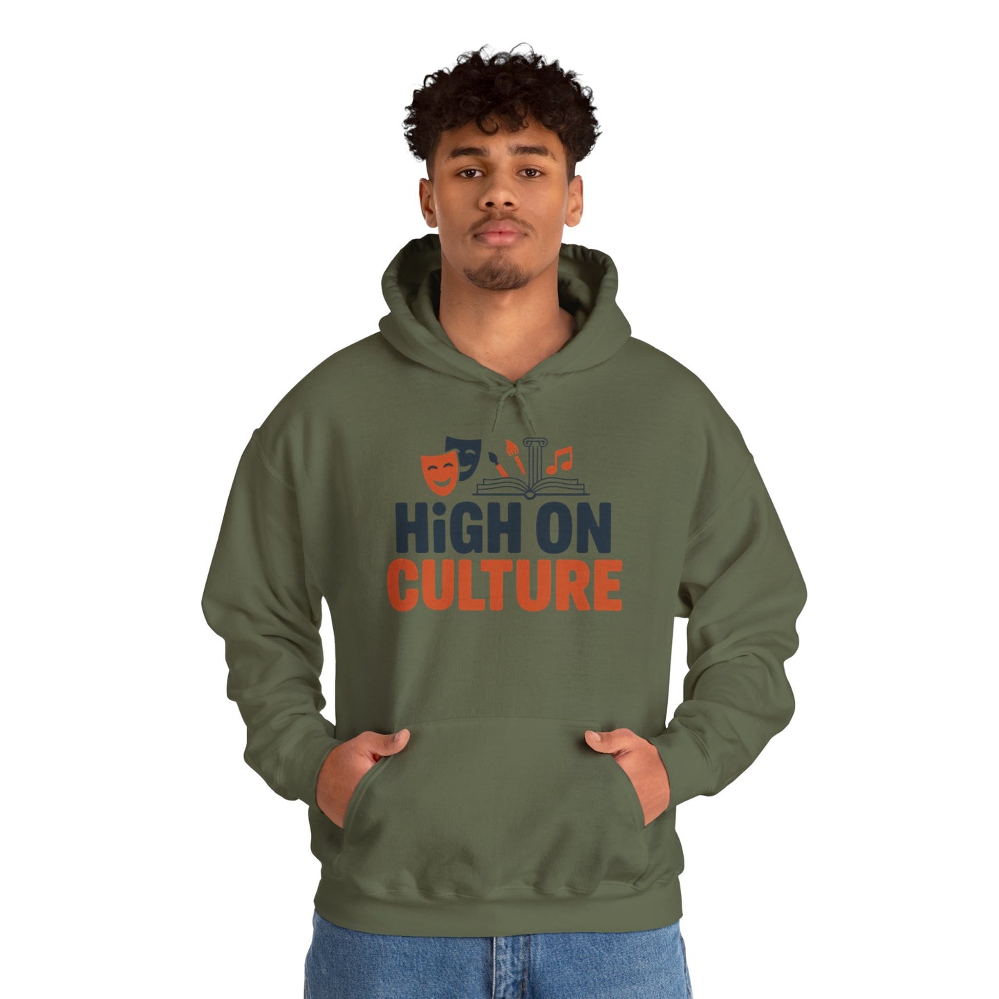 Men's Heavy Blend™ Hooded Sweatshirt, High on Culture Mens Hoodie, Funny Smart Graphic Hoodie