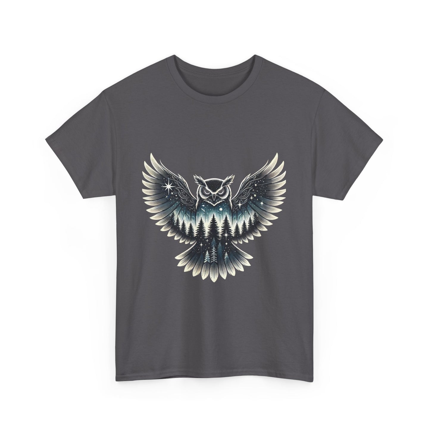 Mystical Owl Graphic Tee, Wildlife Lover Gift, Nature Shirt, Festival Wear, Boho Style, Night Bird Graphic T-Shirt