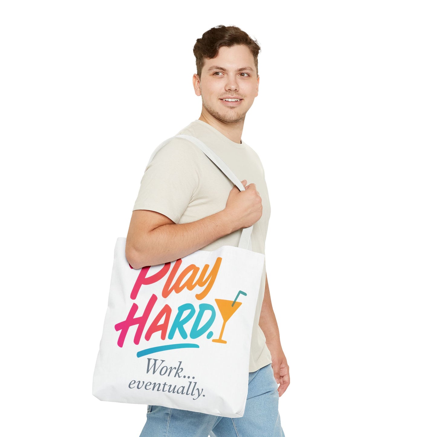 Play Hard Tote Bag - Fun, Stylish, Tote for Work & Play, Summer, Gift, Beach Bag, Everyday Carry, Beach Weekender Bag, large canvas bag