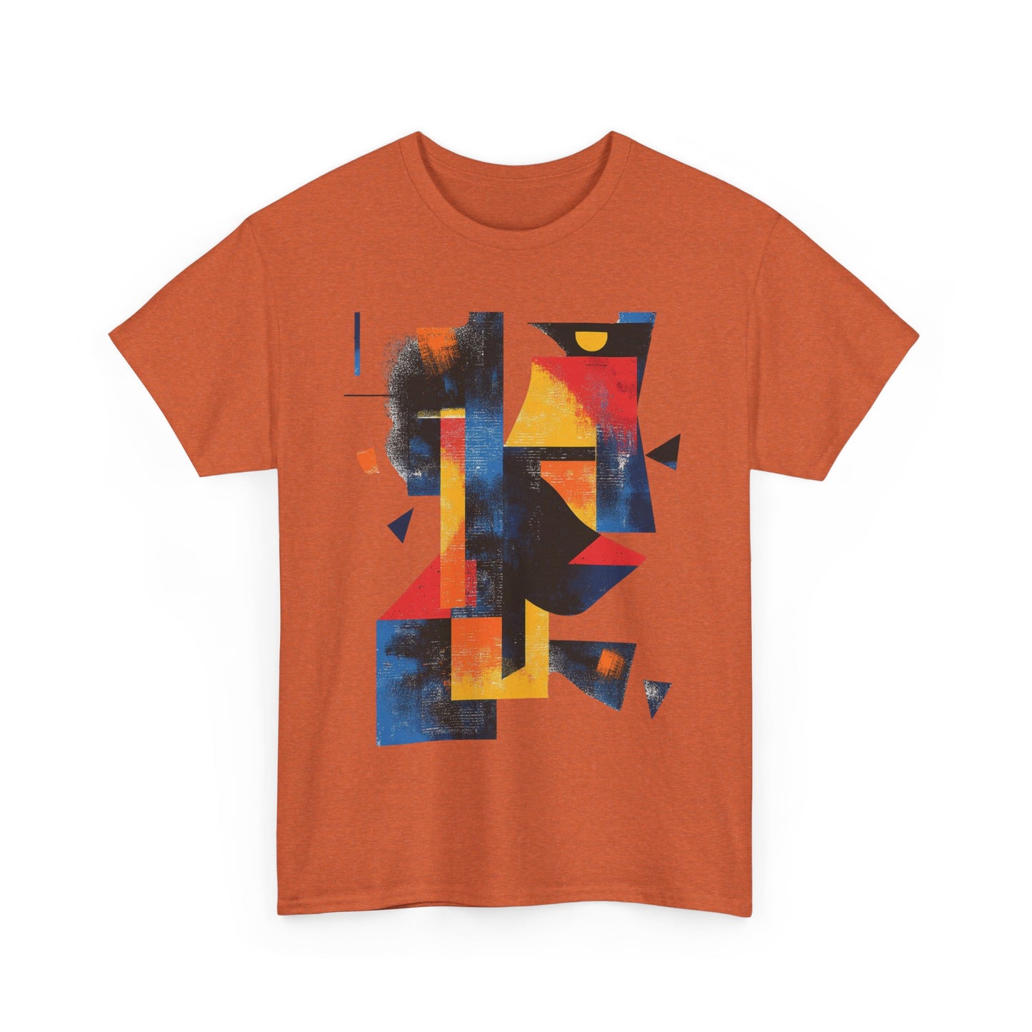 Abstract Geometric Art T-Shirt, Colorful Unisex Heavy Cotton Tee, Modern Artistic Shirt, Bold Graphic Print Tee