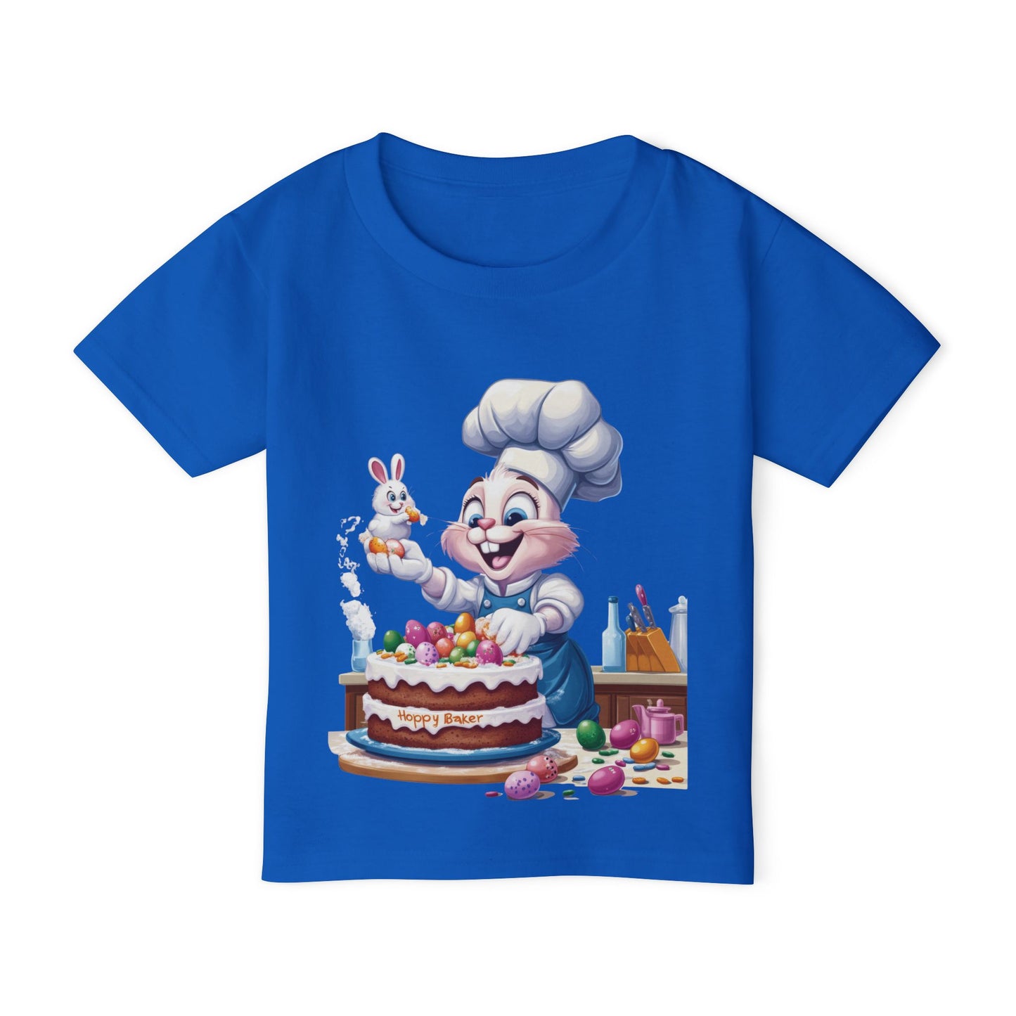 Bunny Chef Toddler T-Shirt, Cute Easter Apparel, Kids Baking Shirt, Toddler Gifts, Spring Outfits, Happy Bunny Design, Easter Cake Shirt