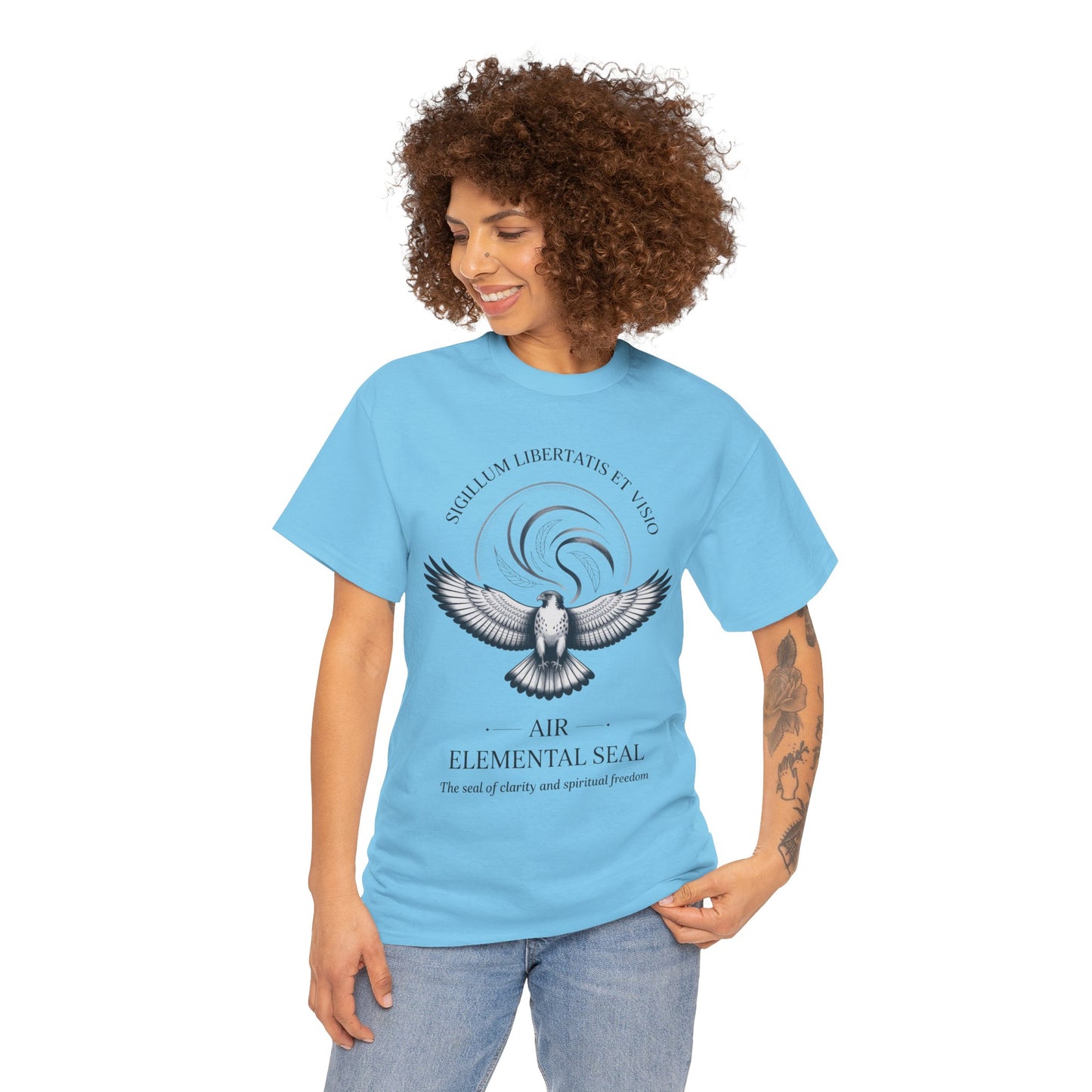 Air Elemental Seal Unisex Cotton Tee, Clarity & Spiritual Freedom Symbol Tee, Unisex Elemental Shirt, Vision Totem Gift, Spiritual Gift