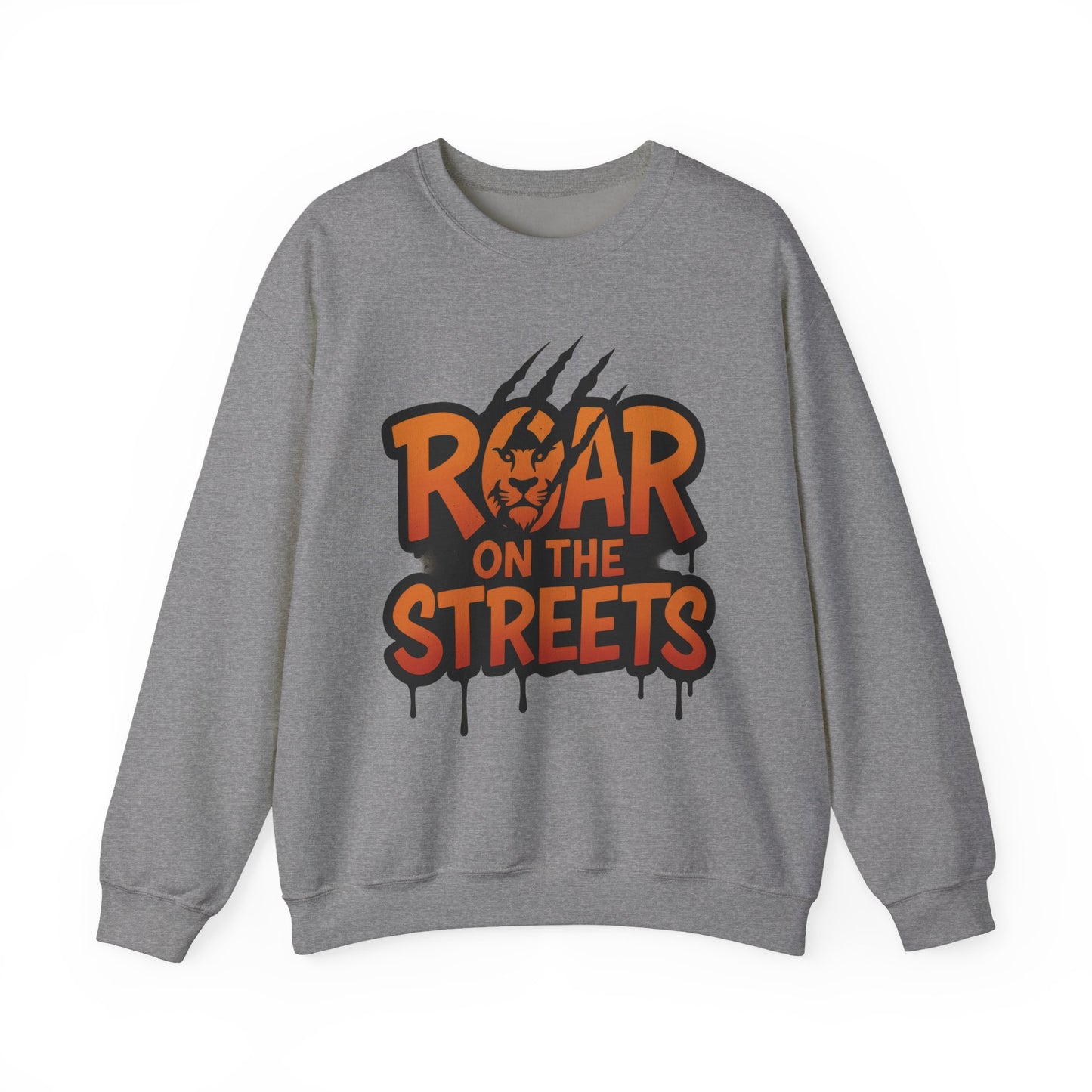 Men's Heavy Blend™ Crewneck Sweatshirt, Roar on the Streets Mens Lion Crewneck Sweatshirt