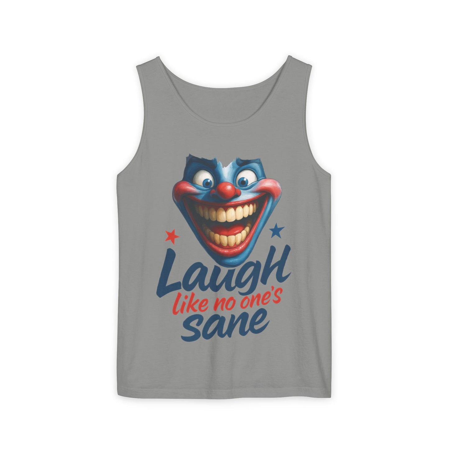 Laugh Out Loud Unisex Tank Top, Funny Graphic Top, Humor Shirt, Summer Apparel, Gift for Clowns, Party Wear