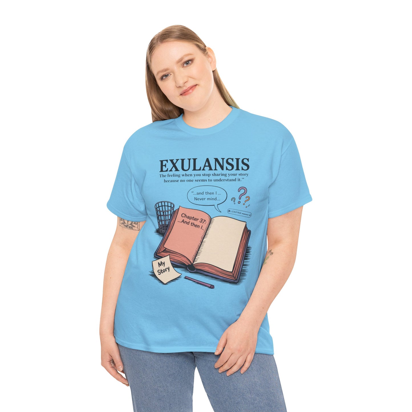 Exulansis Shirt, Emotional Aesthetic Word Tee, Deep Meaning Typography Graphic Tee, Women's Heavy Cotton Tee, deep meaning t shirt