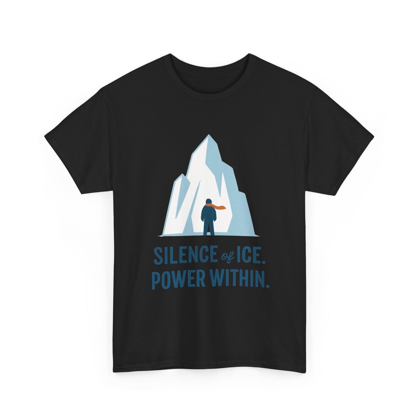 Silence of Ice Power Within Mens T-Shirt, Minimalist Nordic Iceberg Graphic Tee
