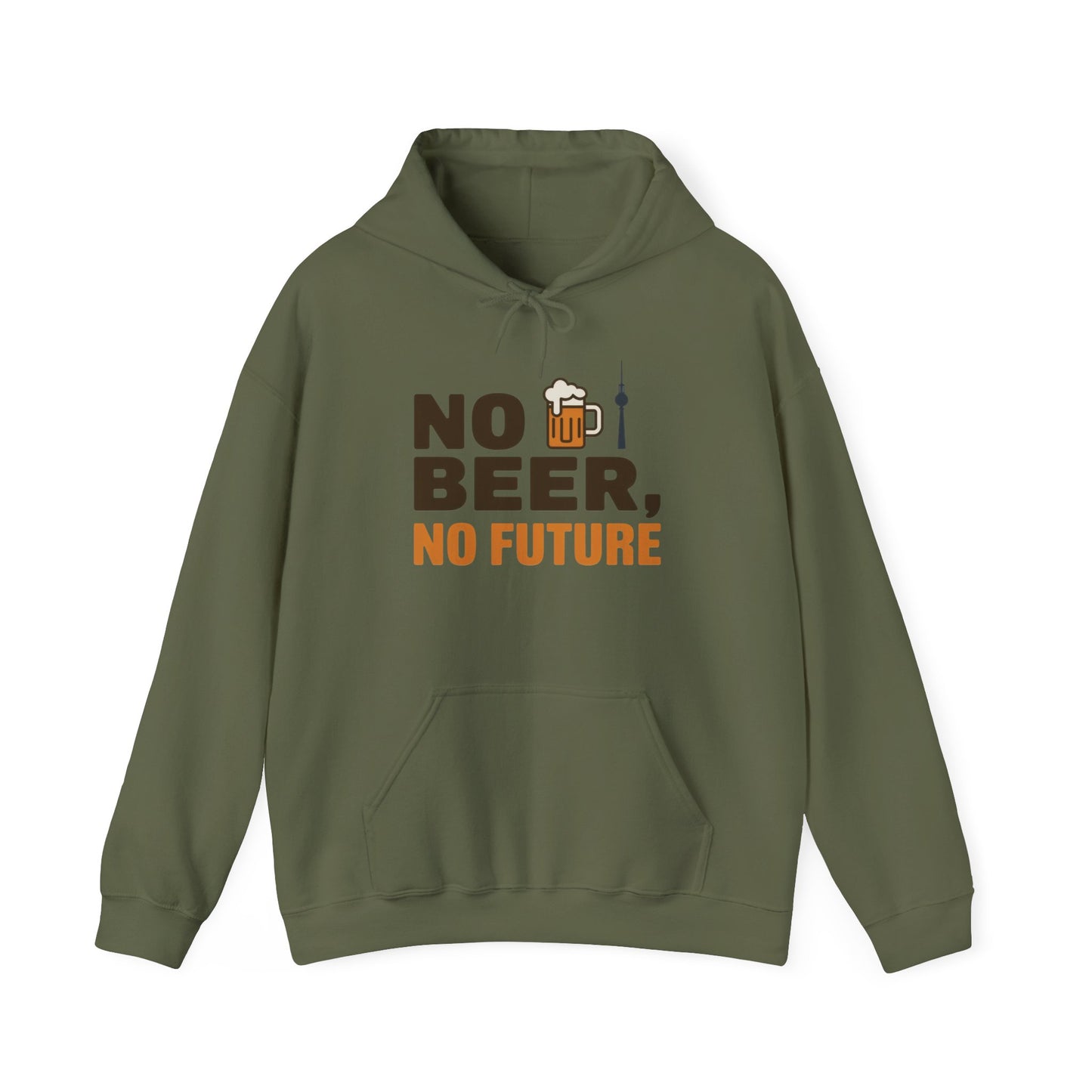 Mens Heavy Blend™ Hooded Sweatshirt, No Beer No Future Funny Beer Hoodie for Men