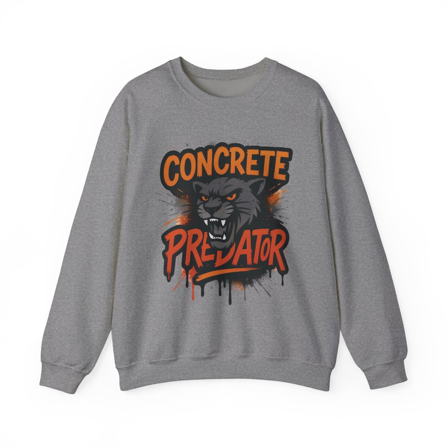Men's Heavy Blend™ Crewneck Sweatshirt, Concrete Predator Mens Panther Crewneck Sweatshirt