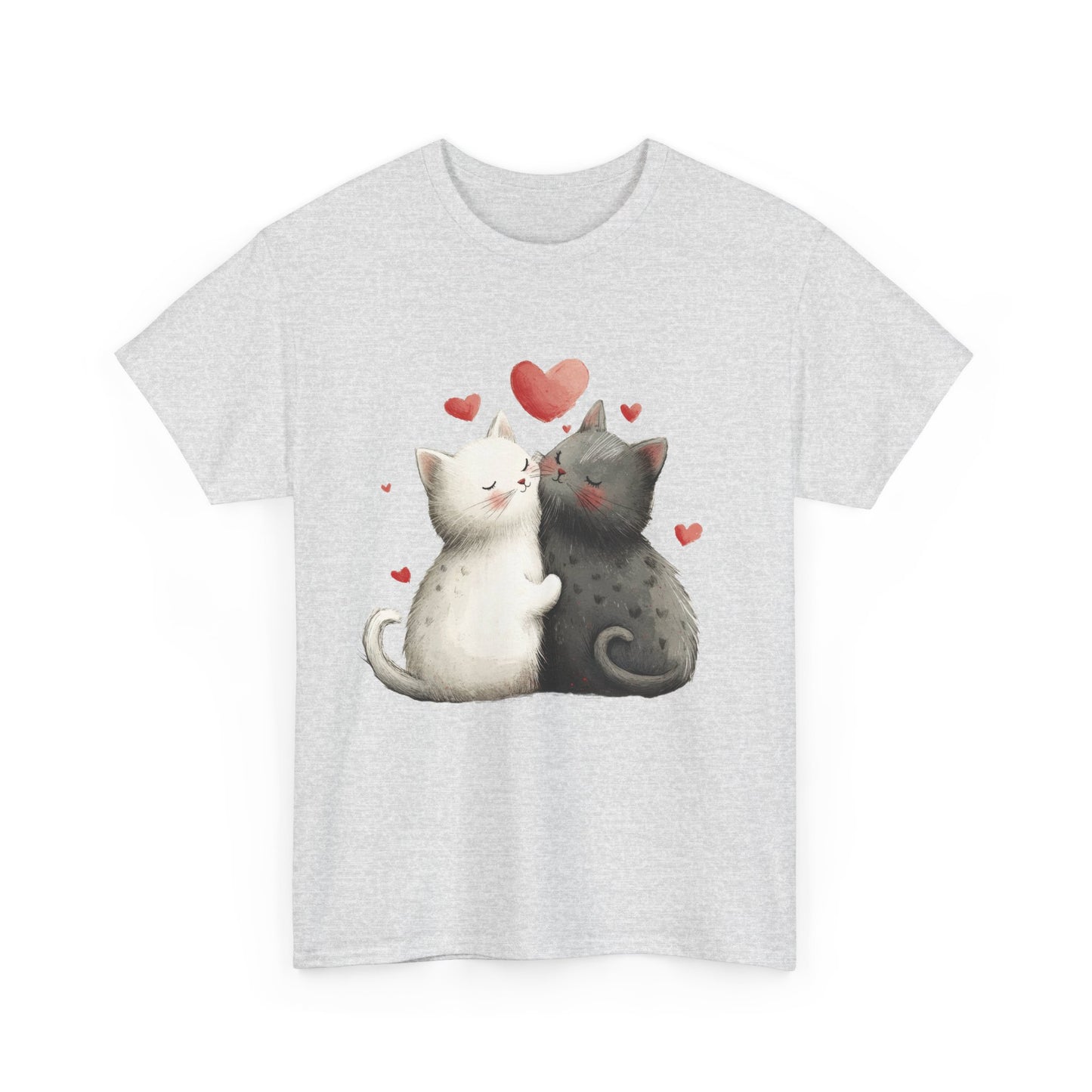 Cute Cat Love T-Shirt, Adorable Feline Couple Tee, Gift for Cat Lovers, Valentine's Day Shirt, Cozy Everyday Wear, Cat Mom T-Shirt