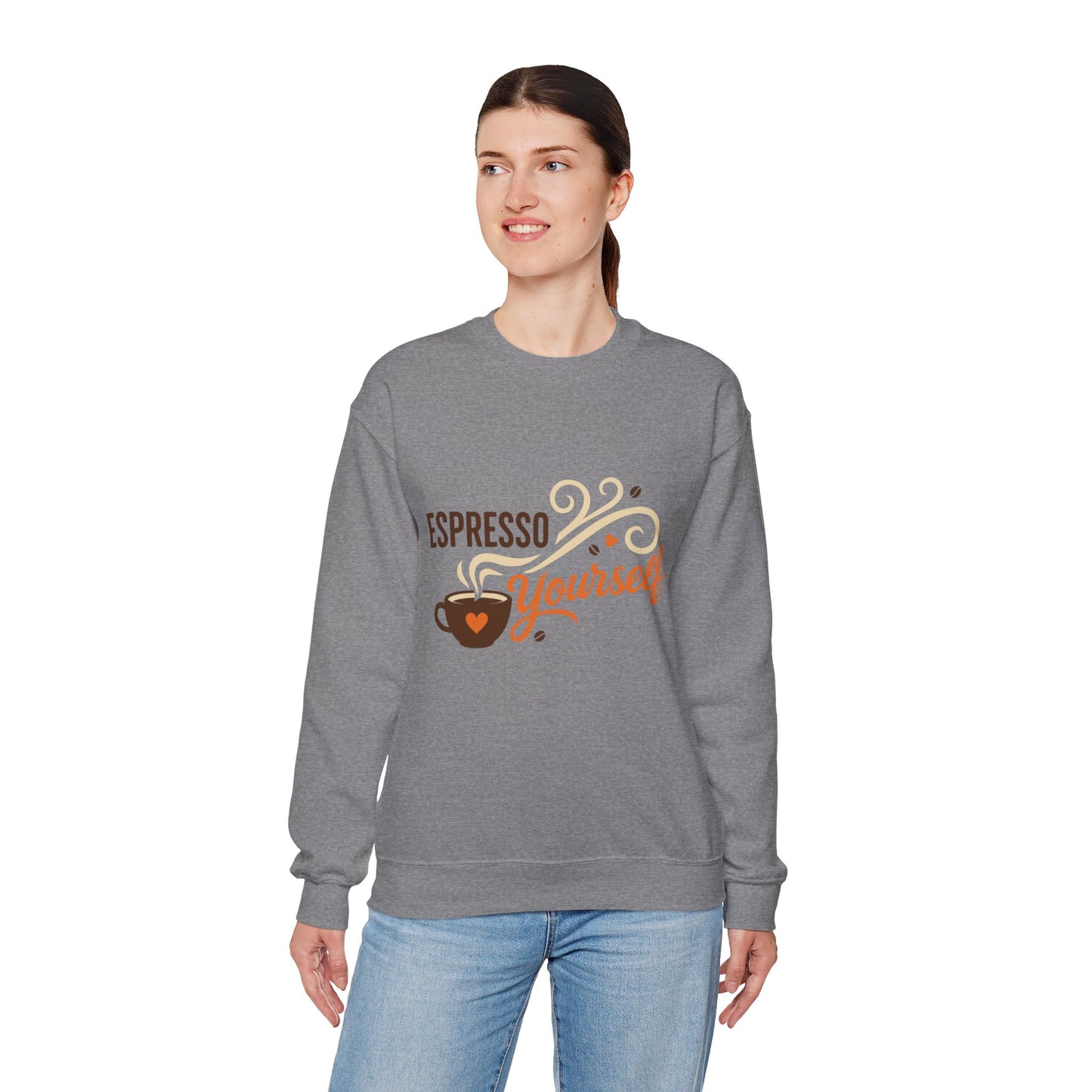 Espresso Yourself Womens Sweatshirt, Coffee Lover Pullover, Funny Barista Gift