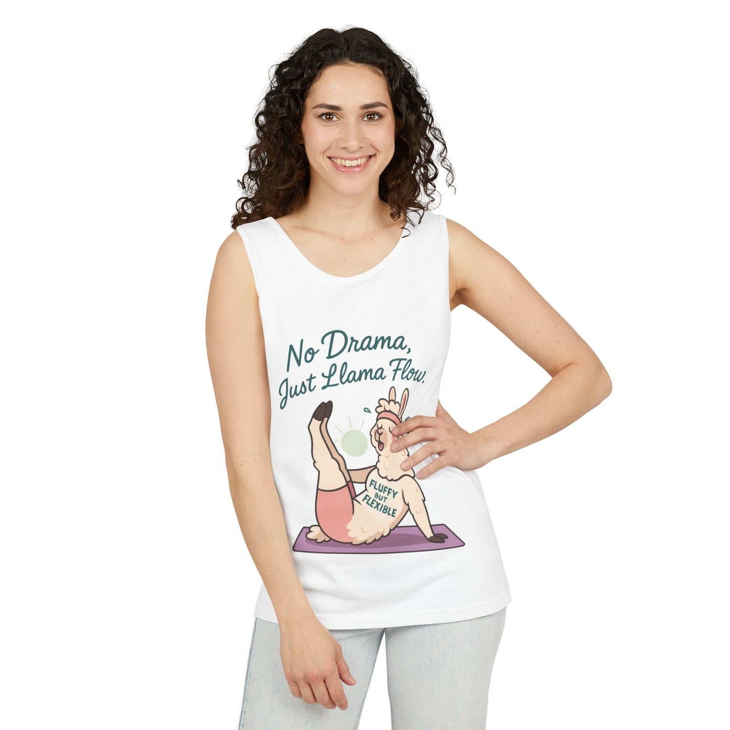 Llama Yoga Tank Top, Funny Yoga Llama Tank for Women, Gift for Yogis, Fun Yoga T-Shirt for Animal Lovers, Funny Workout Top, Summer Wear