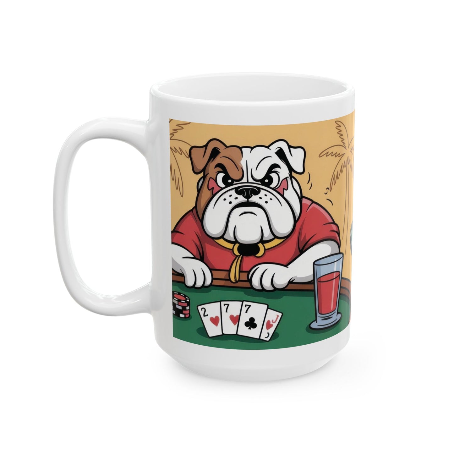 The Bluff Is Real Mug, Funny Poker Dog Coffee Cup, Gambling Gift, All In Poker Lover Humor, for Card Game Nights, Fun Gifts for Gamers