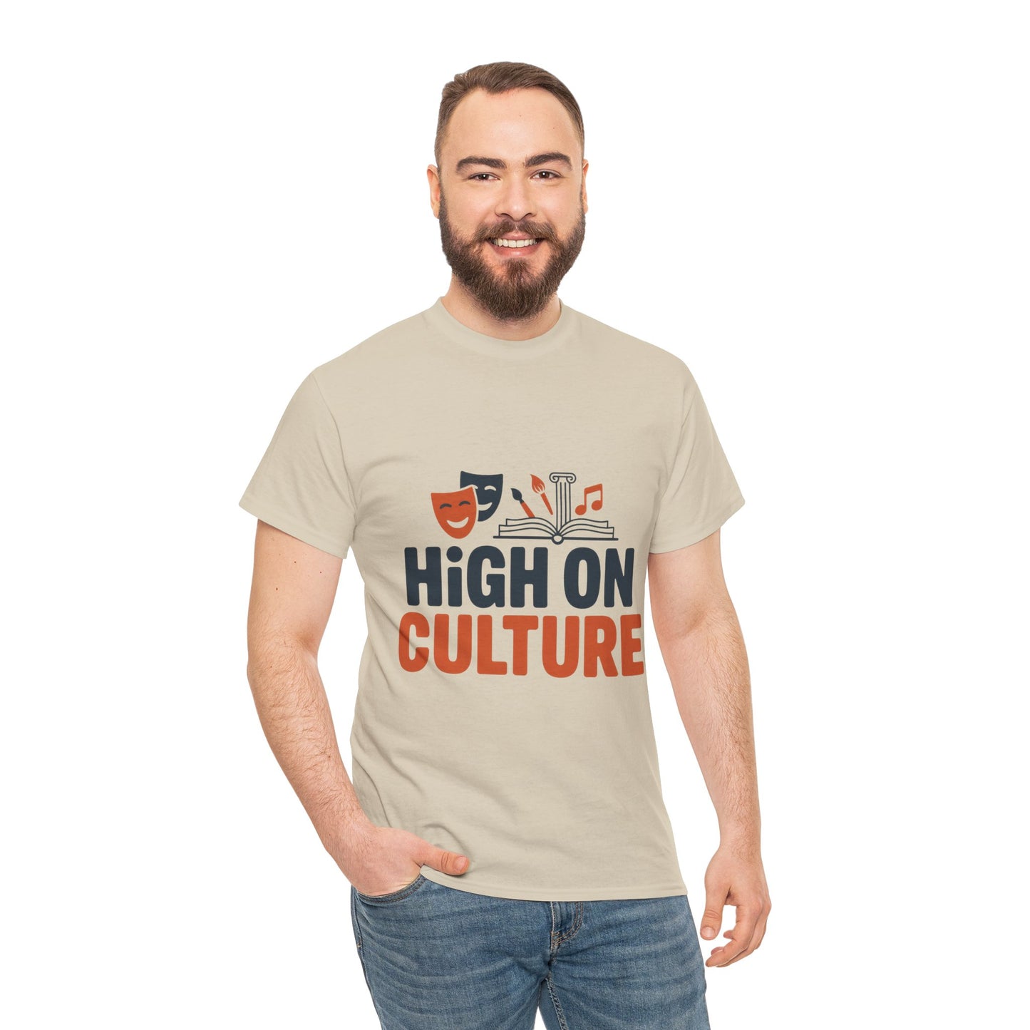High on Culture Mens T-Shirt, Funny Cultural Graphic Tee, Art Humor