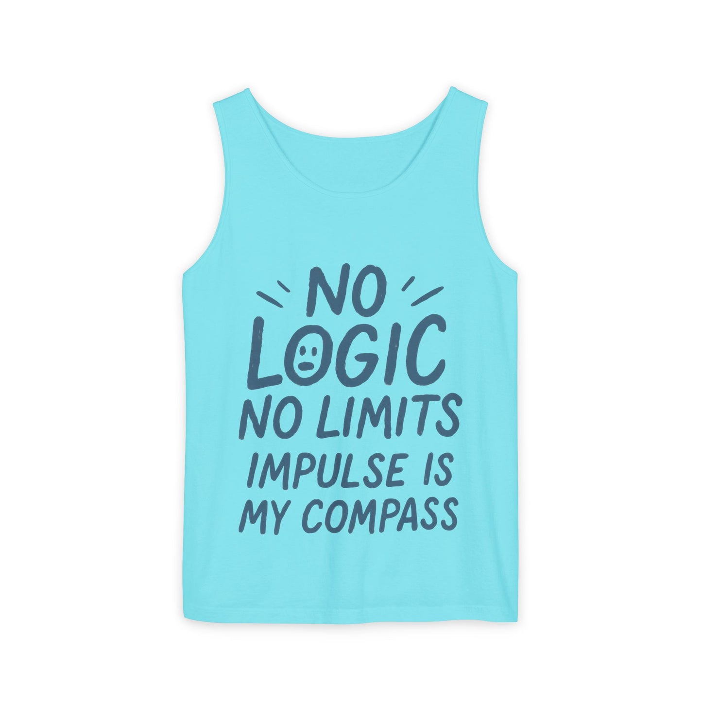 Funny Mens Tank Top, No Limits Impulse Quote, Relaxed Fit Tee, Casual Wear for Creatives, Gift for Artists Impulsive Style Shirt