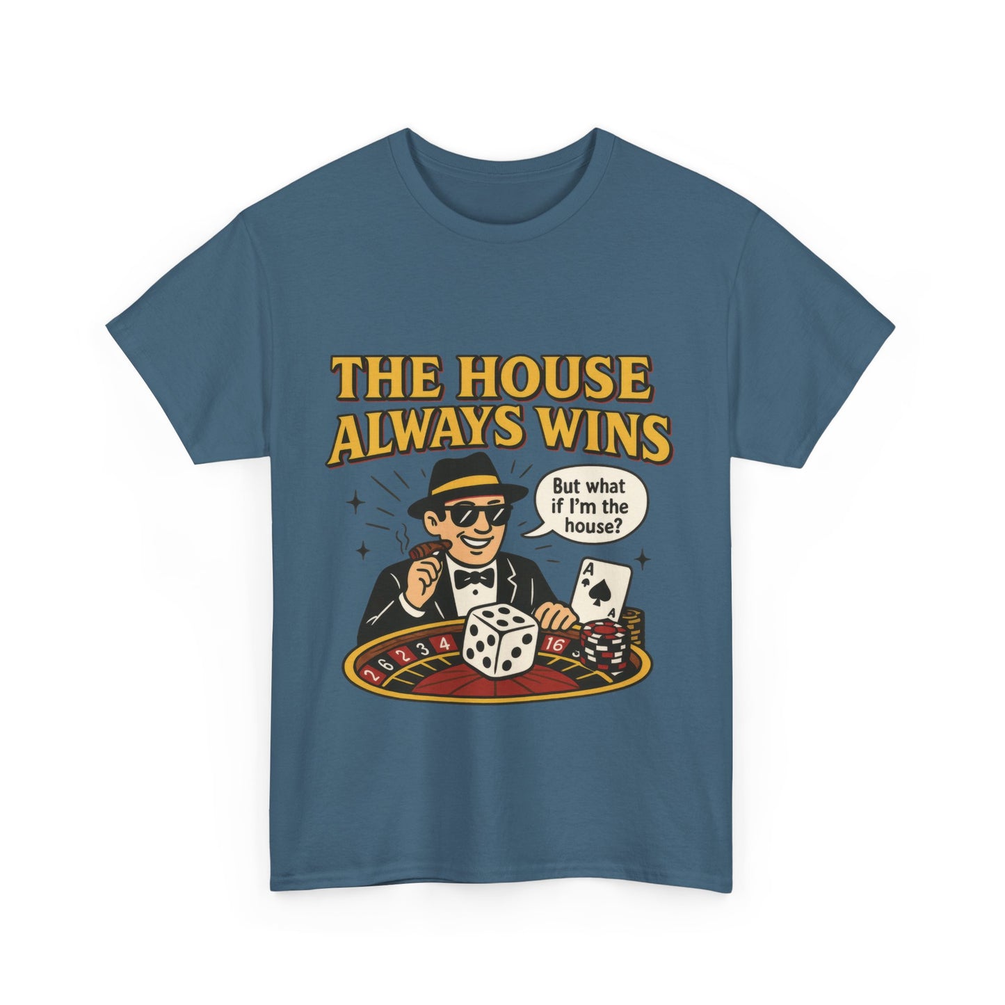 Vintage Casino Humor Unisex Tee, Funny Gambling Shirt, Gift for Gamblers, House Always Wins T-Shirt, Vegas Style Gift, Casino Quote Tee