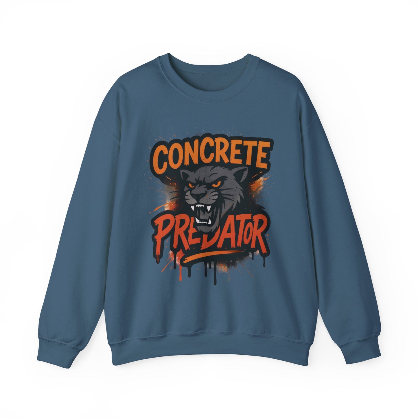 Men's Heavy Blend™ Crewneck Sweatshirt, Concrete Predator Mens Panther Crewneck Sweatshirt