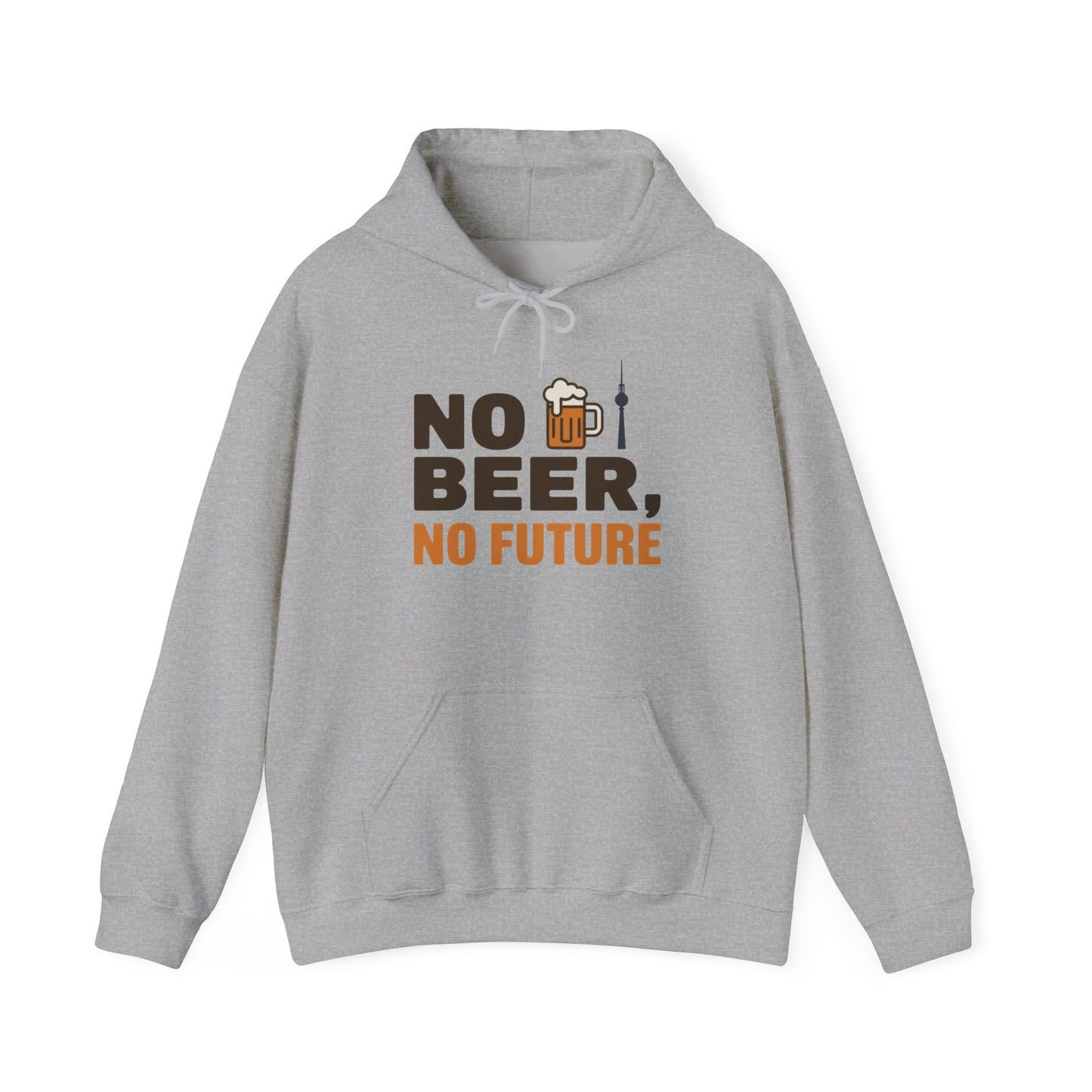 Mens Heavy Blend™ Hooded Sweatshirt, No Beer No Future Funny Beer Hoodie for Men
