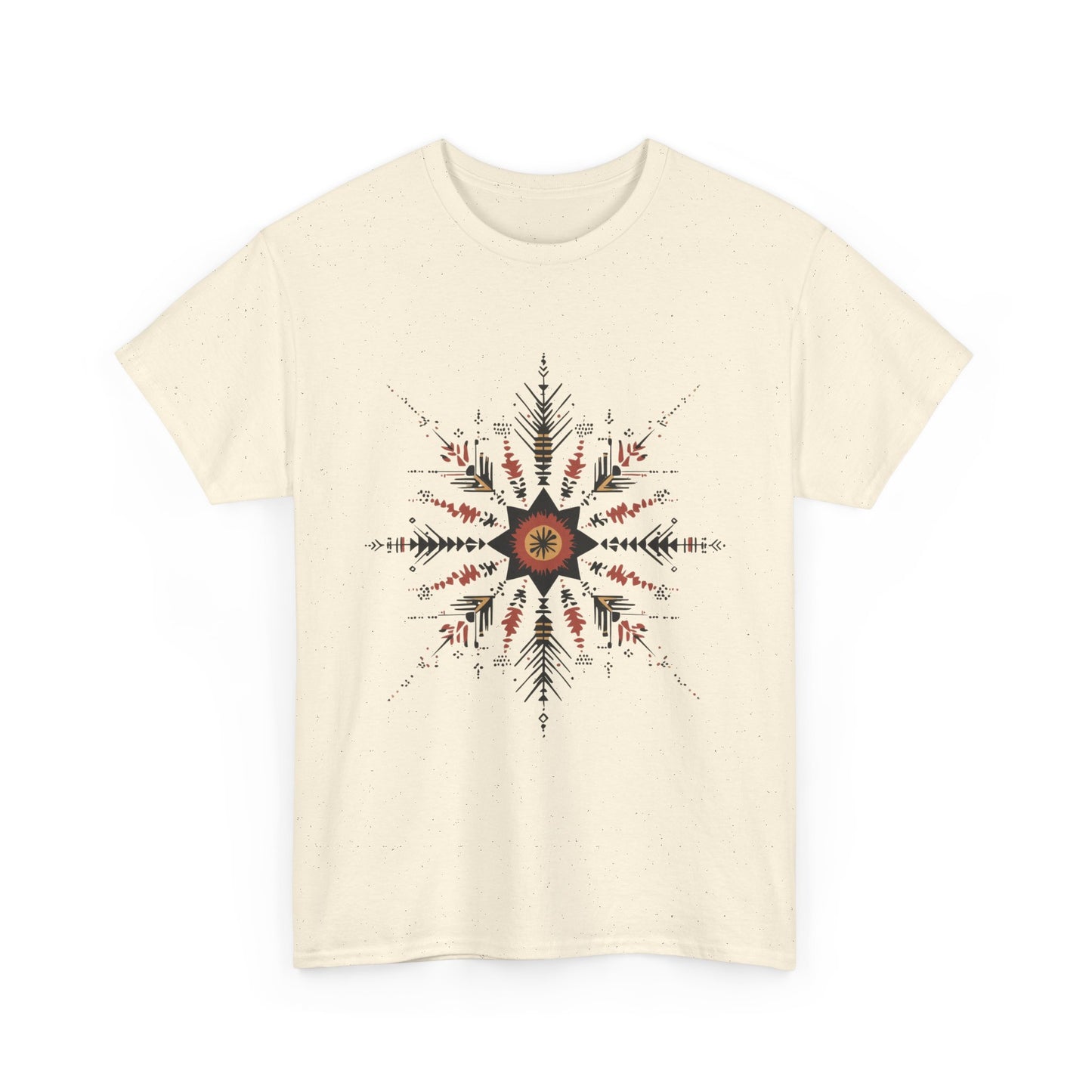 Boho Tribal Mandala Star Women's Cotton Tee, Ethnic Geometric Graphic T-Shirt, Festival Bohemian Style Gift, Bohemian Graphic Tee
