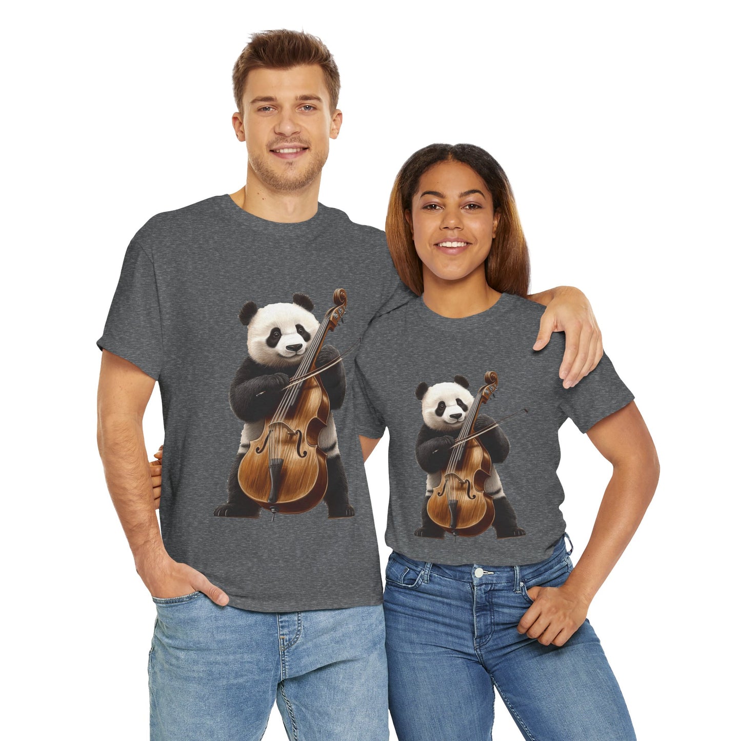 Panda Musician Tee - Cute Animal Graphic Shirt for Music Lovers, Gift for Panda Fans, Unique Concert Outfit, Casual Wear, Cellist Panda