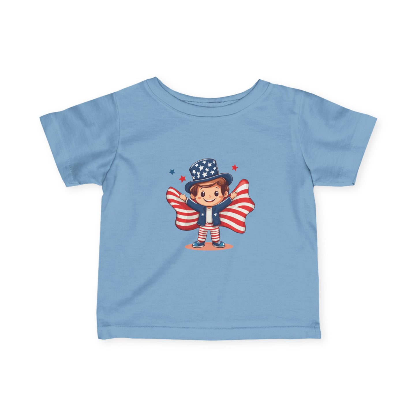 Patriotic Infant Tee, Cute Kid T-Shirt for 4th of July, Baby Independence Day Shirt, Toddler Flag Outfit, American Spirit Clothes