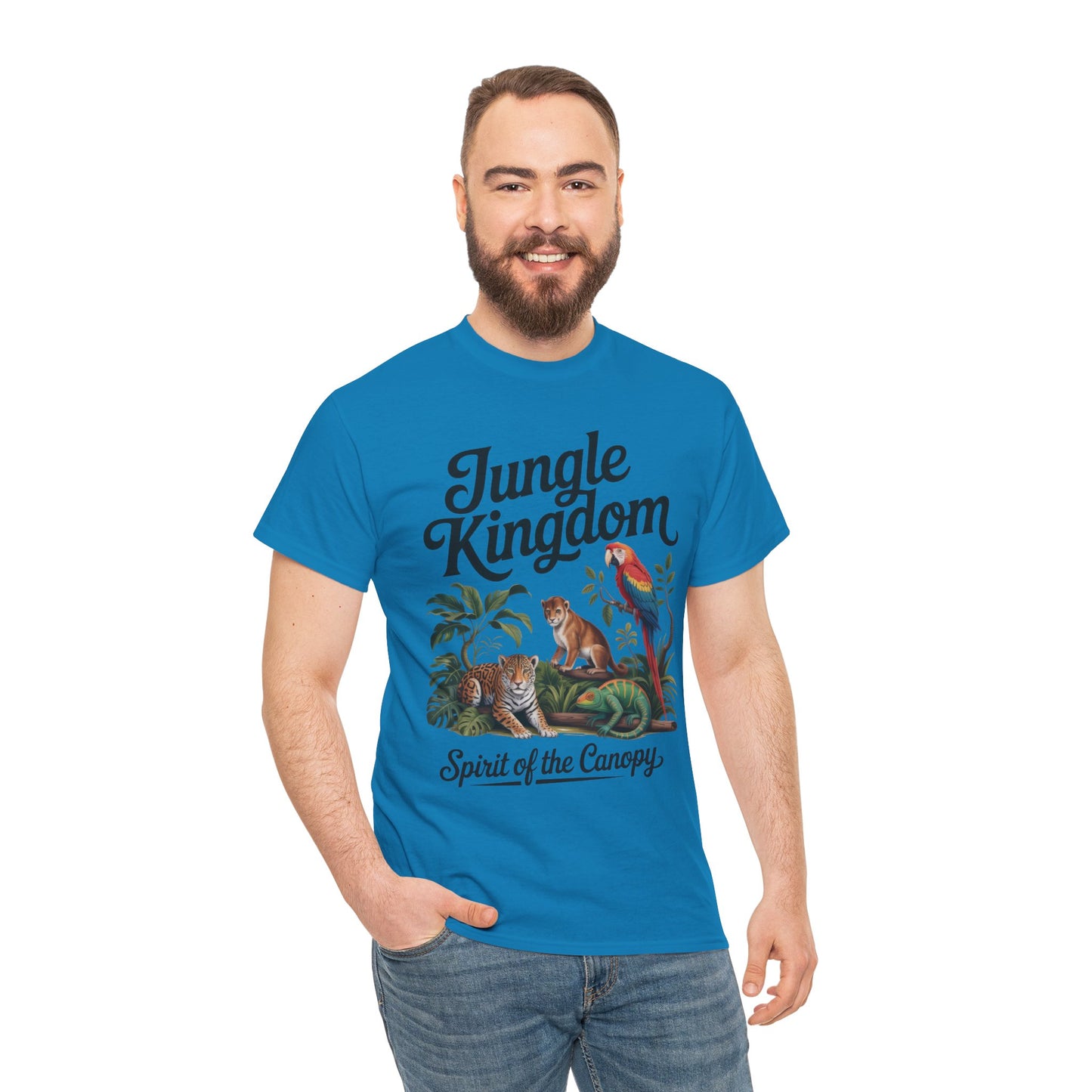 Mens Jungle Kingdom Tee - Nature Lover T-Shirt, Animal Graphic Tee, Eco-Friendly Gift, Summer Fashion, Adventure Outfit