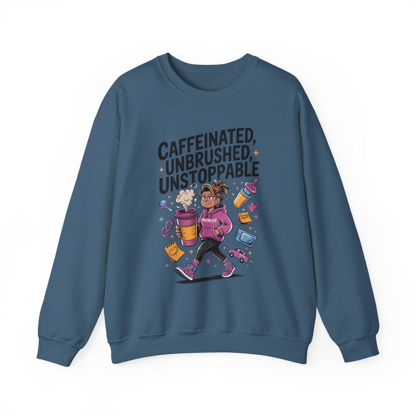 Caffeinated Mom Sweatshirt, Funny Mom Life Quote, Mother's Day Gift,New Mother Tired Mother Gift, Coffee Lover Gift, Coffee Addict Mom