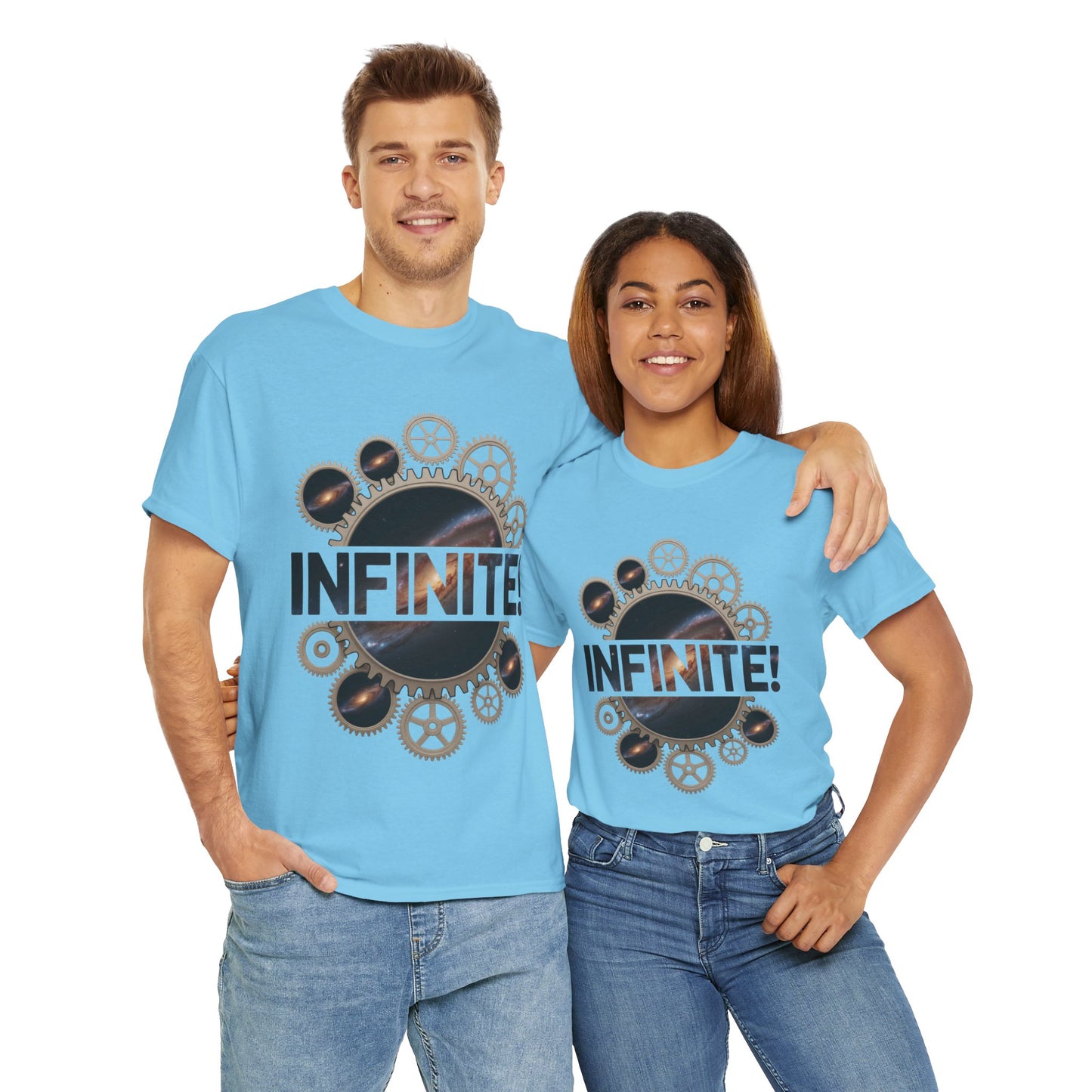 Steampunk Space Gears T-Shirt, Unisex Infinite Universe Graphic Tee, Cosmic Mechanical Design Tee for Sci-Fi & Engineering Lovers