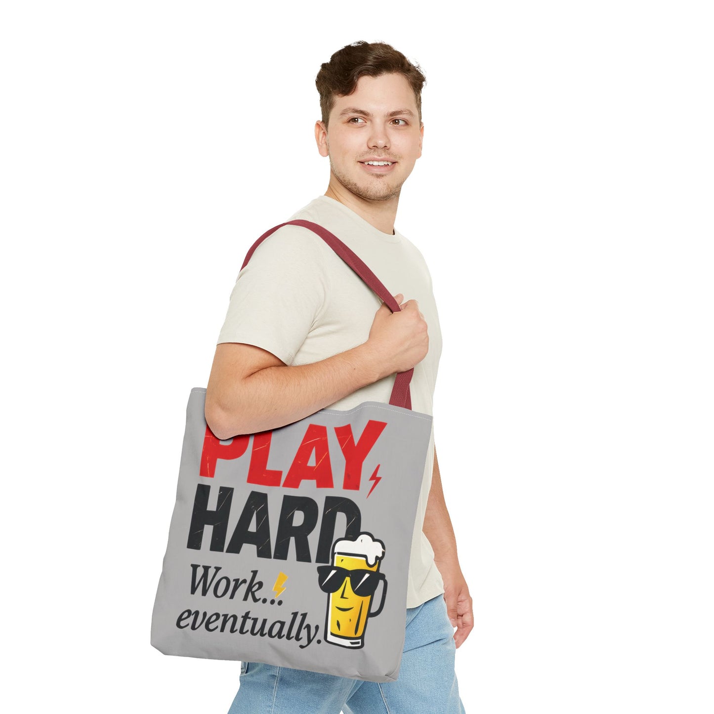 Play Hard Tote Bag - Fun, Stylish, Tote for Work & Play, Summer, Gift, Beach Bag, Everyday Carry, Beach Weekender Bag, large canvas bag