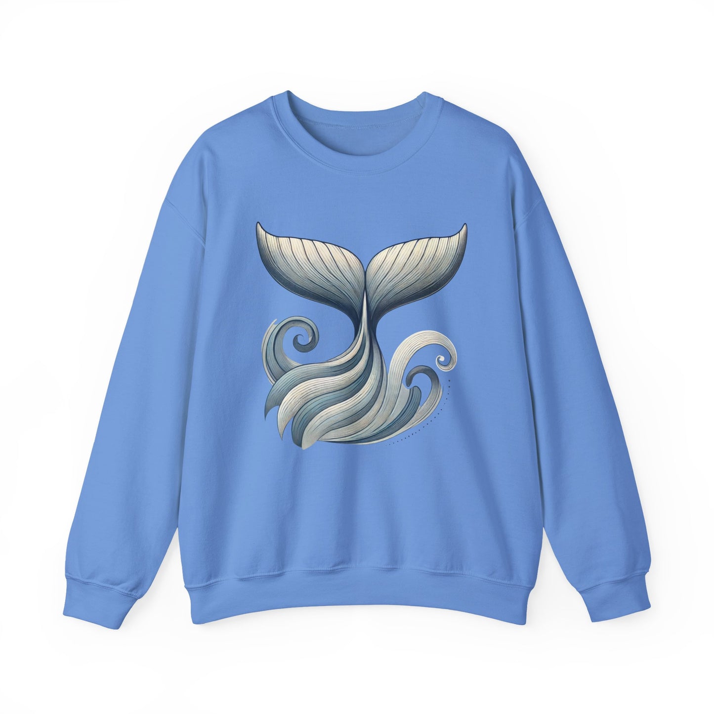 Whale Tail Ocean Sweatshirt, Unisex Heavy Blend Crewneck Sweatshirt, Nautical Coastal Sea Life Gift for Beach Lovers, Gift for Ocean Lovers
