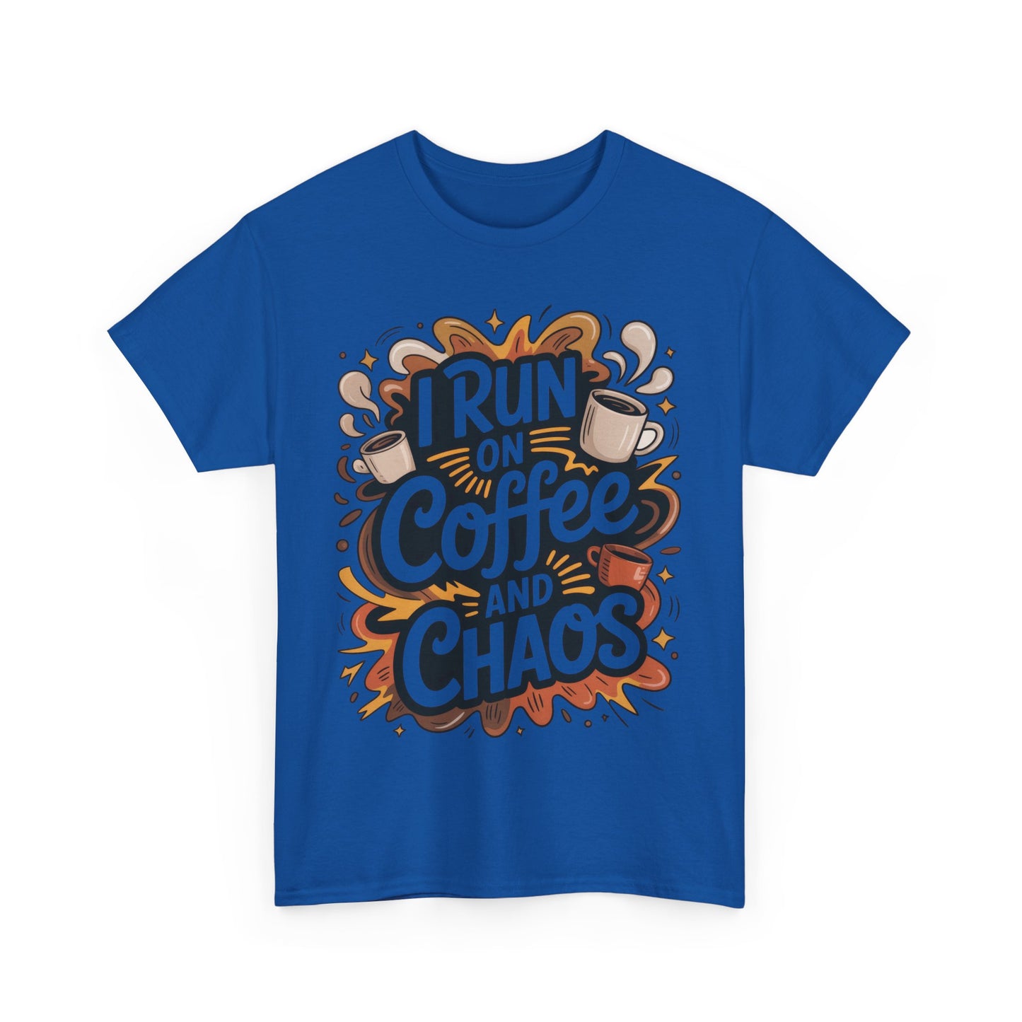 Funny Mens Coffee T-Shirt, I Run on Coffee and Chaos, Caffeinated Chaos Tee for Him, Perfect for Coffee Lovers, , Humor Tee