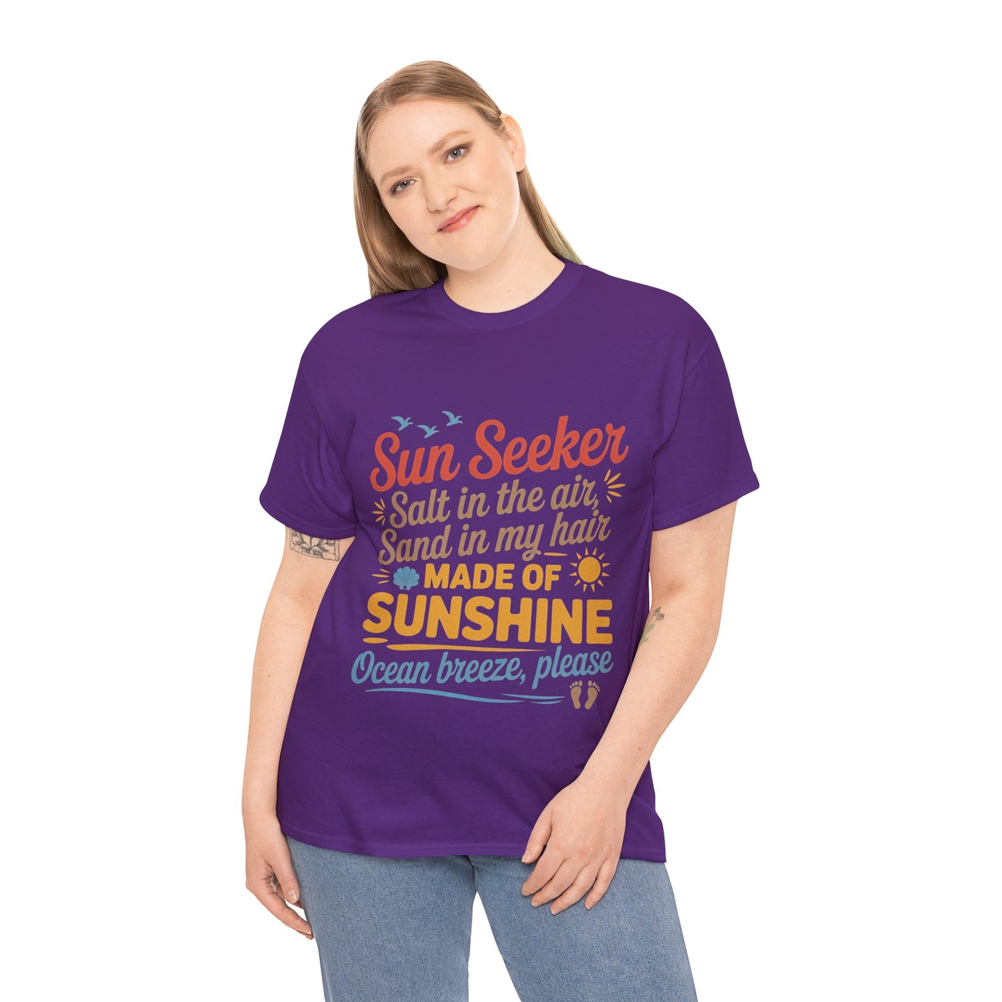 Sun Seeker Summer Quote Shirt, Made of Sunshine Beach Vibes Tee, Ocean Breeze Please Shirt for Women, Salt in the Air Sand in My Hair Top