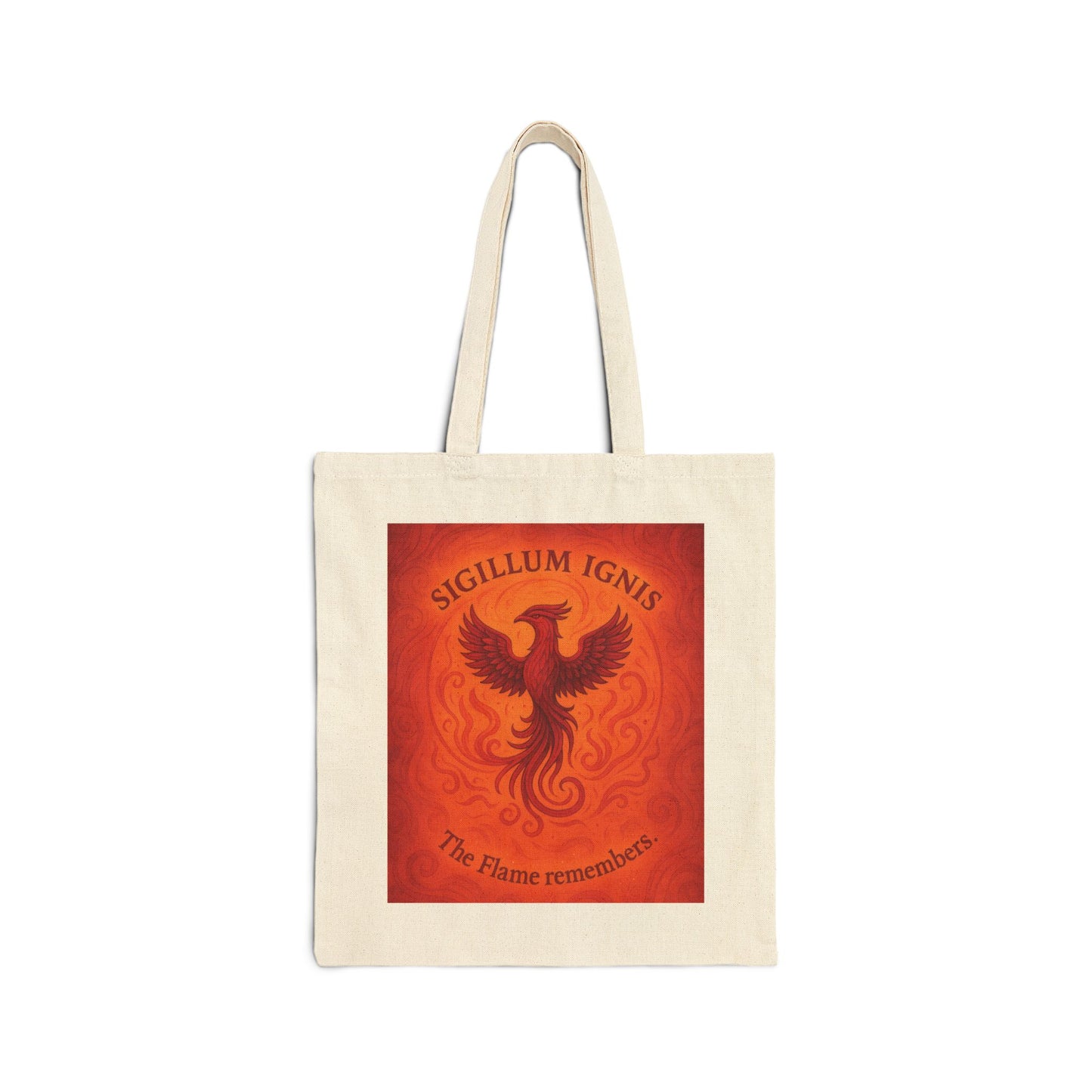 Phoenix Fire Element Tote Bag, Sigillum Ignis Mandala, The Flame Remembers, Four Elements Series Canvas Bag, Boho Bag