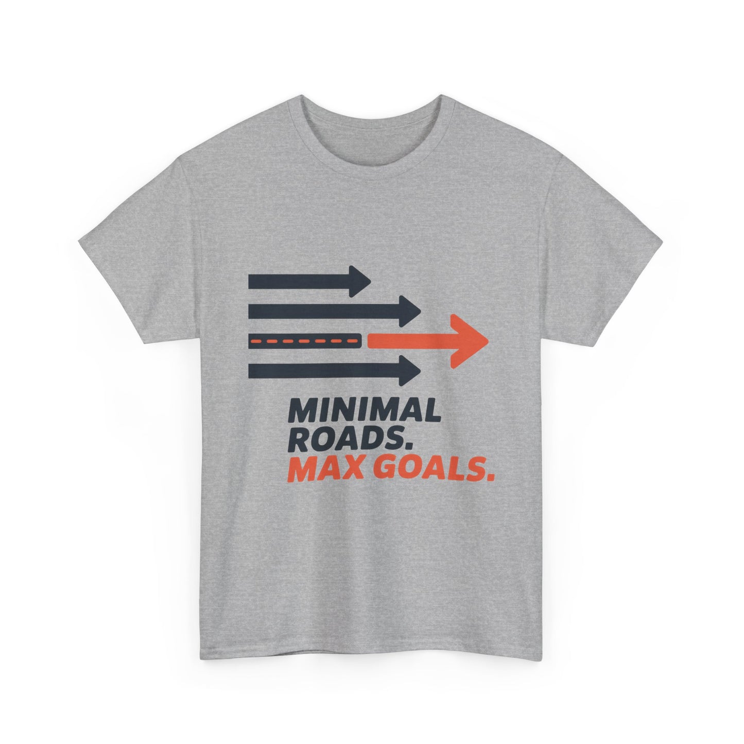 Minimal Roads Max Goals Motivational Mens T-Shirt, Urban Style Graphic Tee