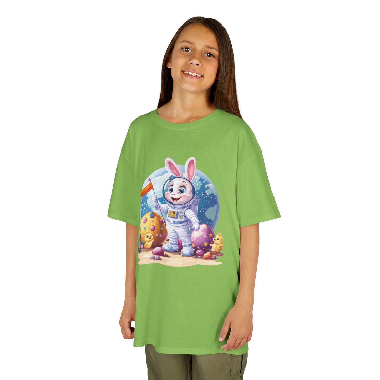 Kids Easter Astronaut Bunny T-Shirt, Space Bunny with Eggs, Galaxy Adventure Tee, Cute Bunny Gift for Boys and Girls