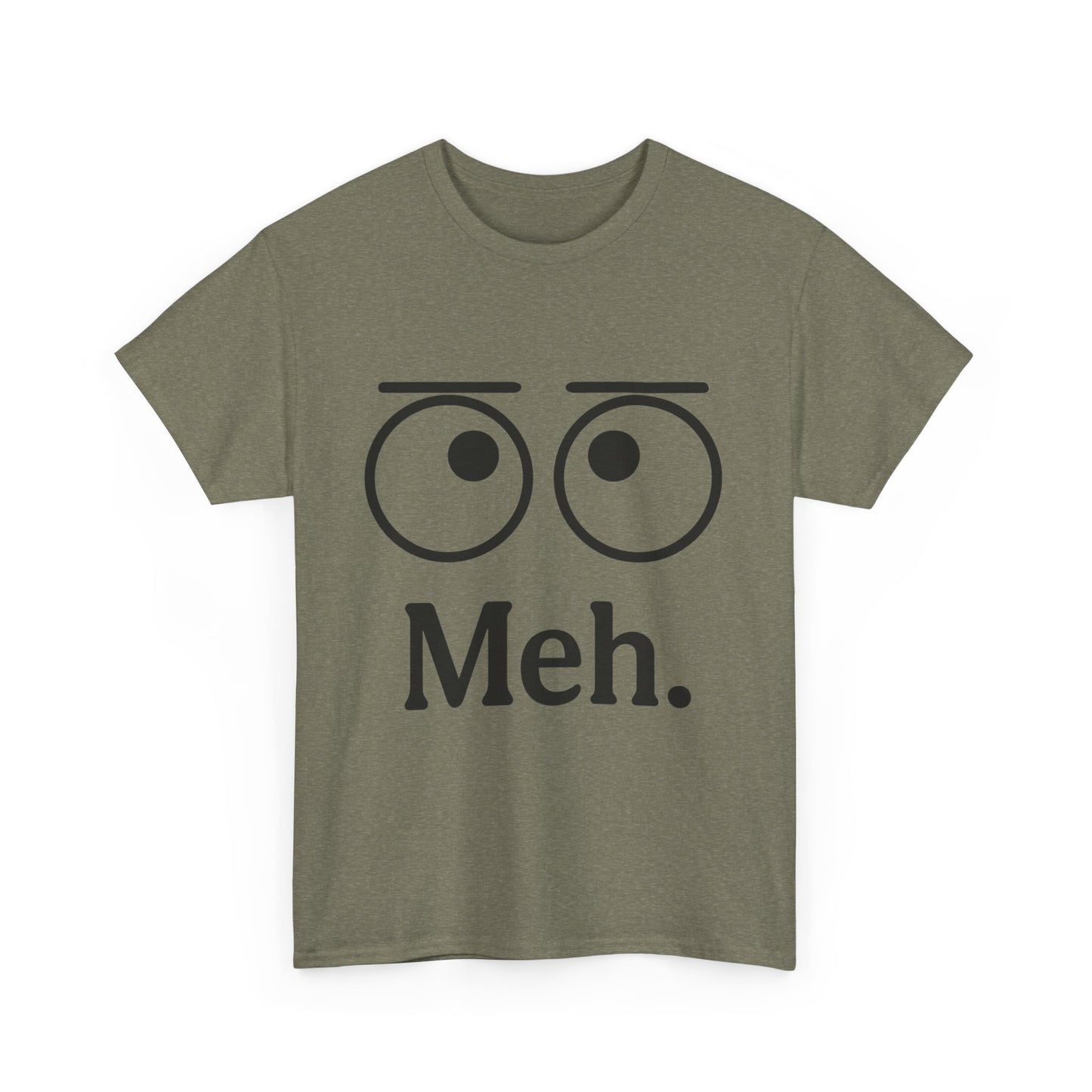 Funny Unisex Heavy Cotton Tee - 'Meh' Graphic Shirt, Casual Wear, Gift for Friends, Humor Tee, Everyday Outfit