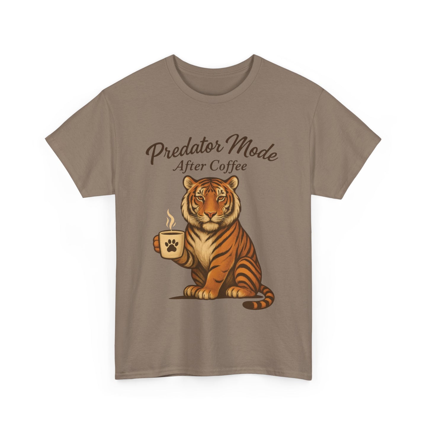Predator Mode After Coffee Tiger Shirt, Funny Coffee Lover Tee, Mens Caffeine Graphic Tee, Morning Motivation Tiger Shirt,Coffee Addict Gift