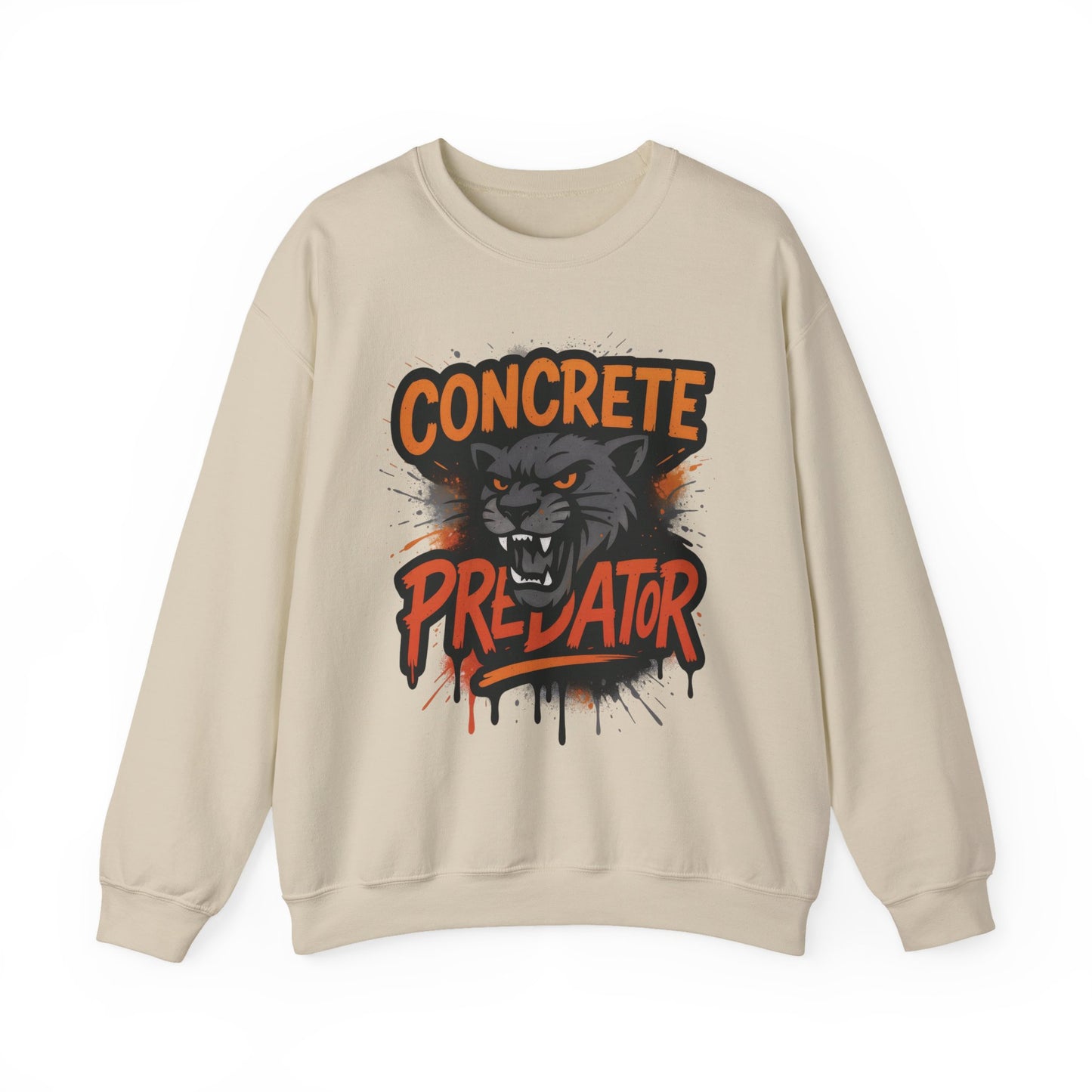Men's Heavy Blend™ Crewneck Sweatshirt, Concrete Predator Mens Panther Crewneck Sweatshirt
