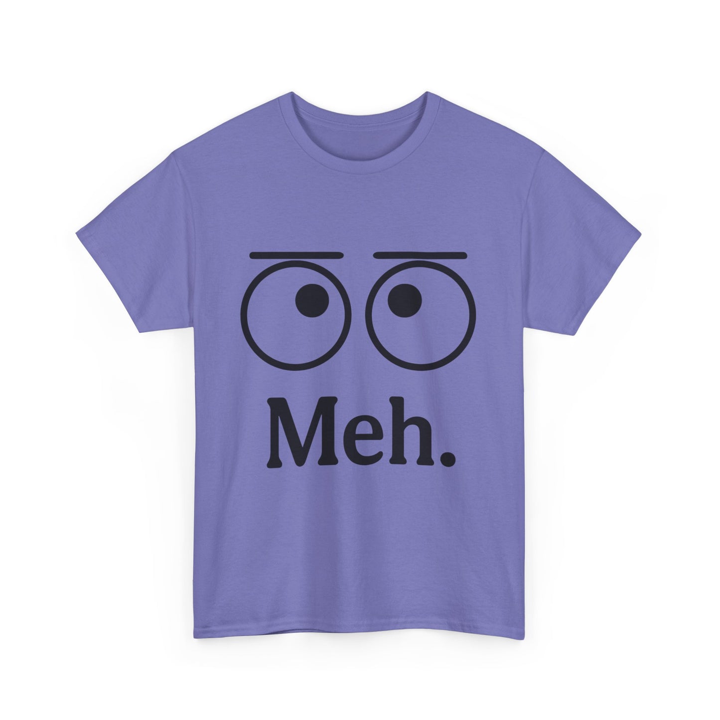 Funny Unisex Heavy Cotton Tee - 'Meh' Graphic Shirt, Casual Wear, Gift for Friends, Humor Tee, Everyday Outfit