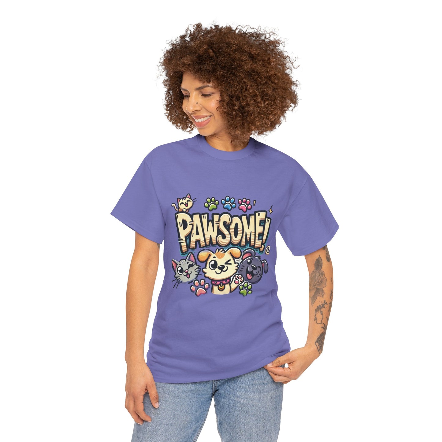 Pawsome Pets Unisex Heavy Cotton Tee, for Pet Lovers, Animal Enthusiasts, Gift for Animal Lovers, Cute Pet Shirt, Fun Animal Tee