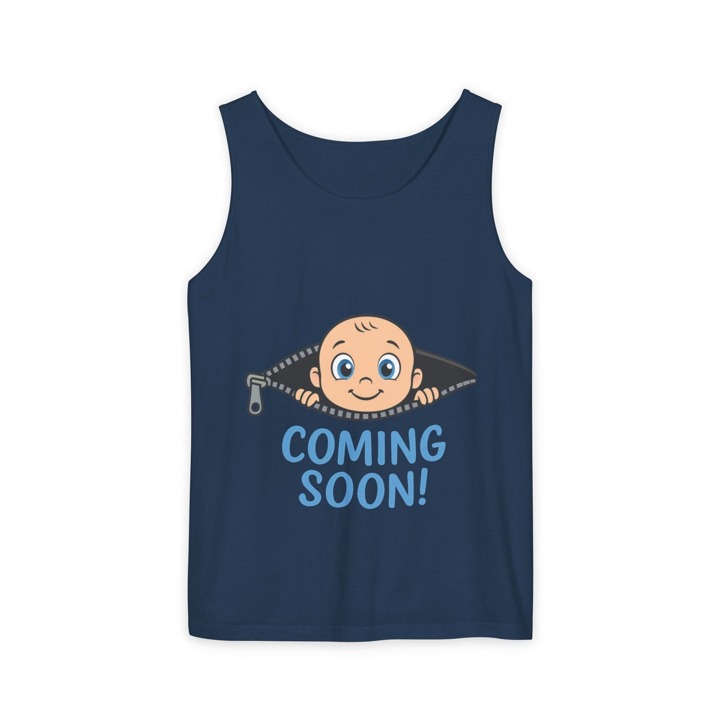 Coming Soon Maternity Tank Top, Cute Baby Boy Pregnancy Announcement Tee, Funny Expecting Mom Gift, Gender Reveal Tee, Baby Shower Top