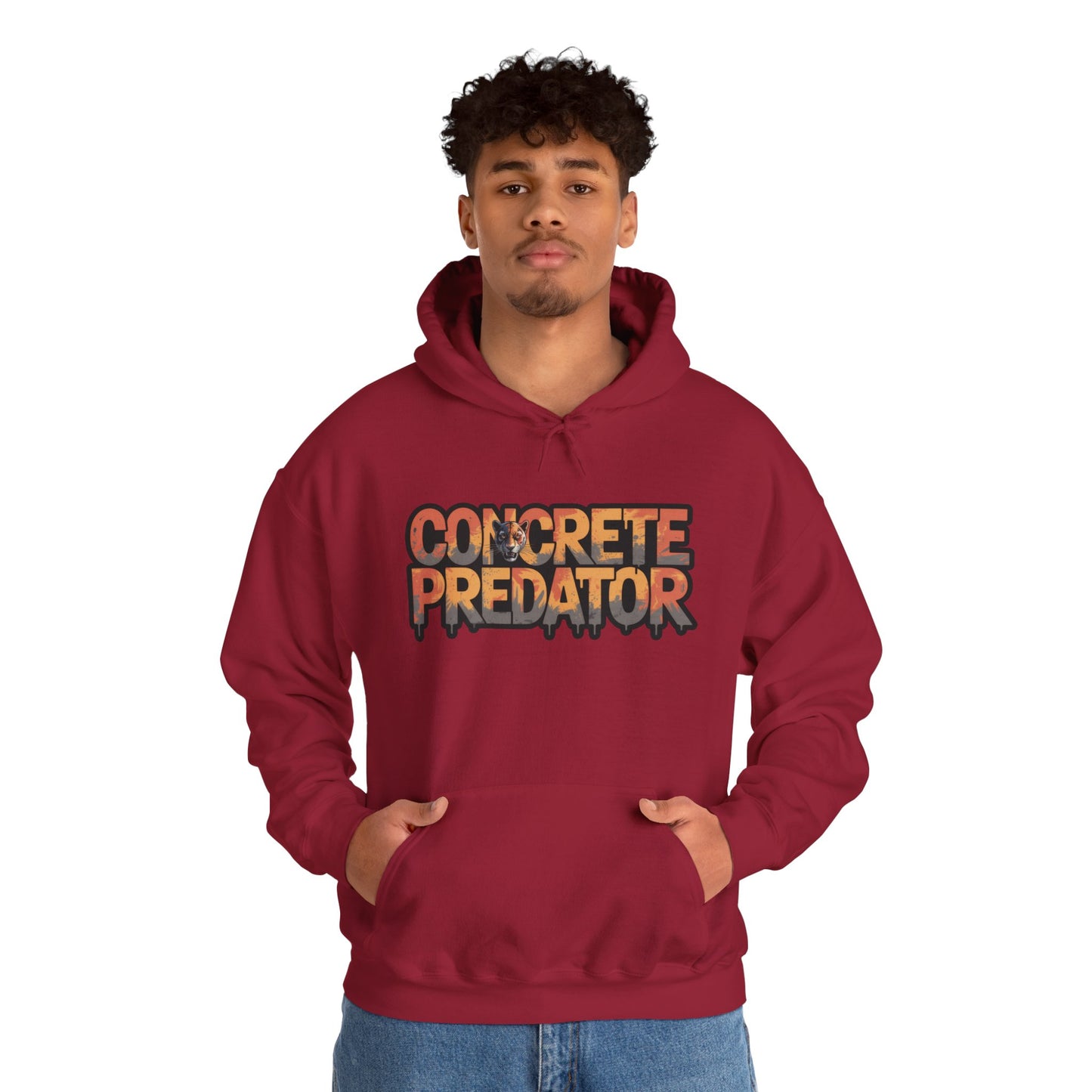 Mens Heavy Blend™ Hooded Sweatshirt, Concrete Predator Panther Hoodie Mens Urban Streetwear