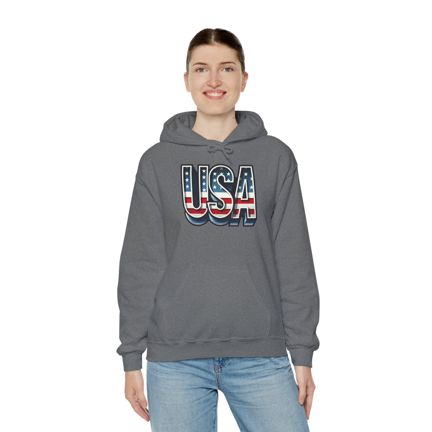 USA Flag Unisex Hoodie, Patriotic Sweatshirt, Independence Day Gift, American Pride Apparel, Casual Layering