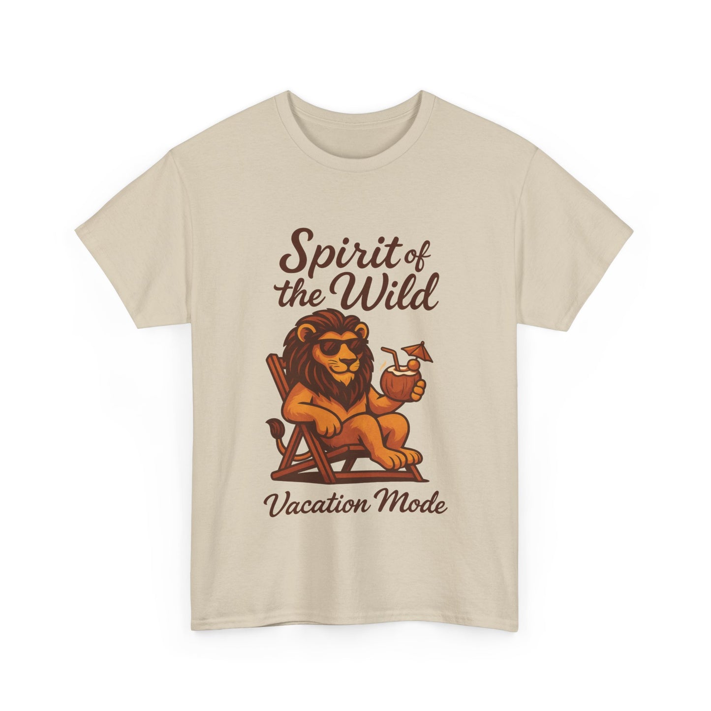 Spirit of the Wild Lion Shirt for Men - Vacation Mode Funny Summer Tee - Relaxed Jungle King Graphic, Vacation Mode, Perfect for Vacations