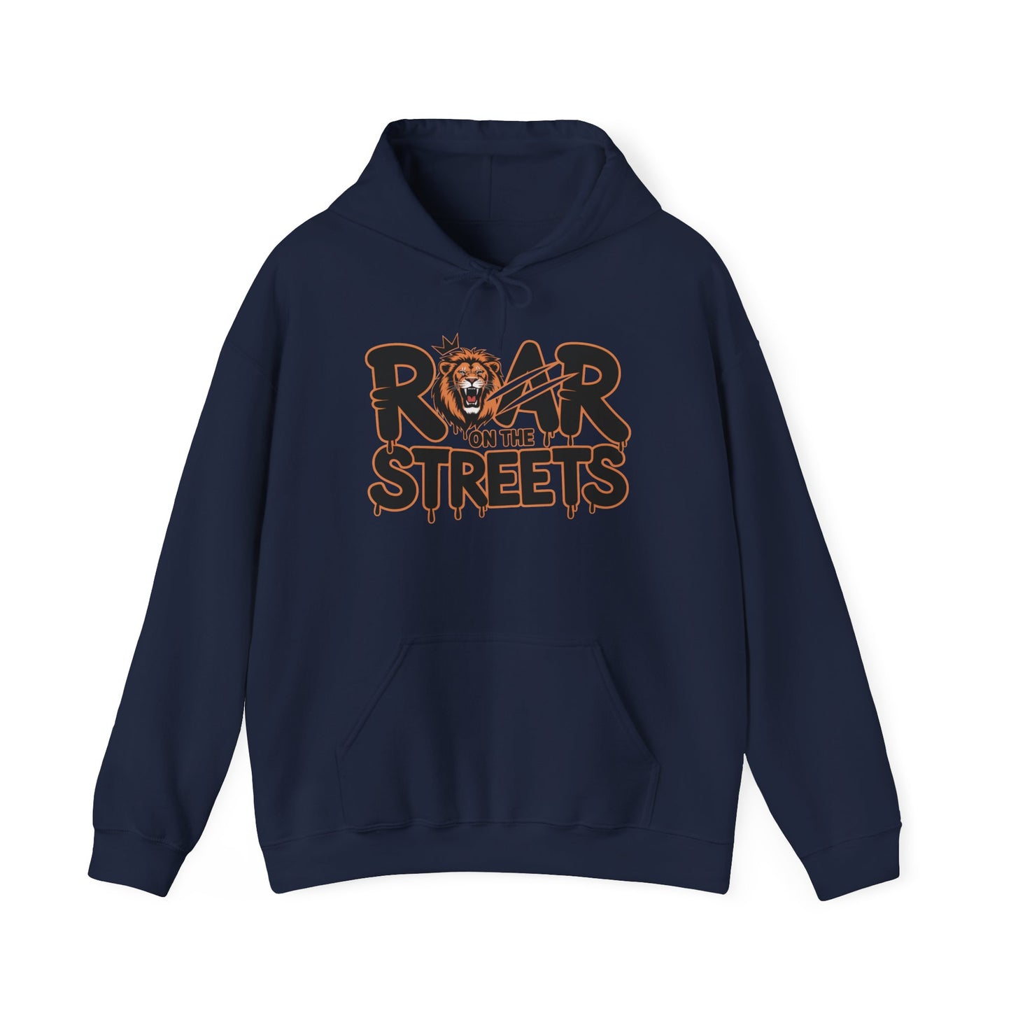 Men's Heavy Blend™ Hooded Sweatshirt, Roar on the Streets Lion Hoodie Mens Bold Streetwear