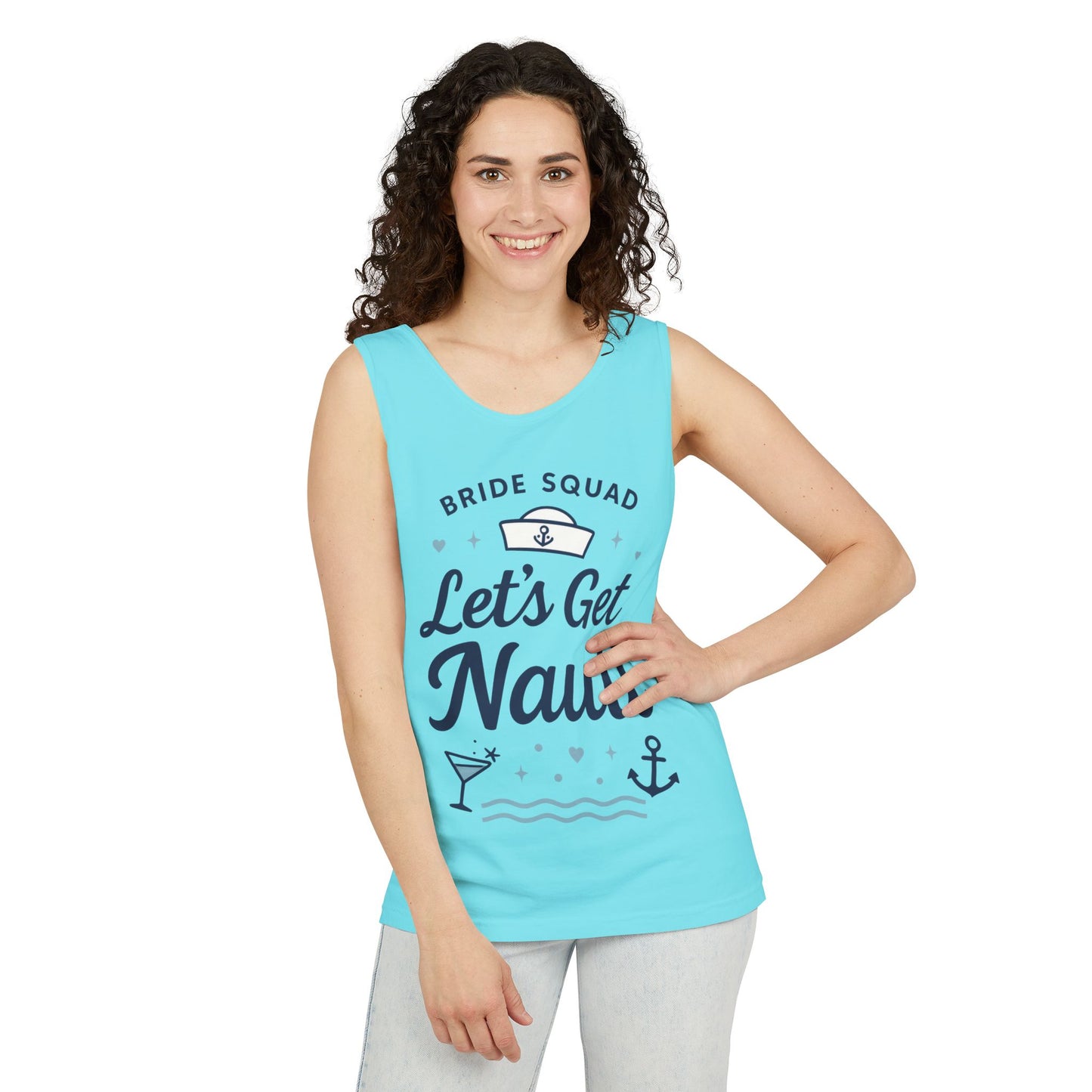 Lets Get Nauti Tank Top, Nautical Bachelorette Party Tee, Bride Squad Gift, Bridesmaid Hen Party Top, Fun Nautical Wedding Shirt