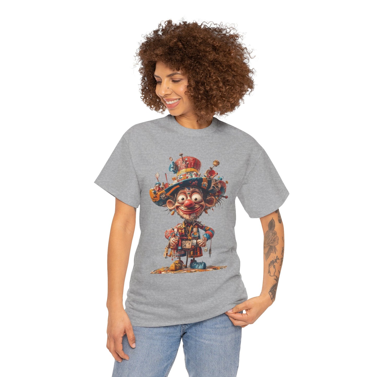 Colorful Clown T-Shirt, Funny Circus Character Graphic Tee, Whimsical Comic Style Shirt for Humor Lovers, Comedy Tee